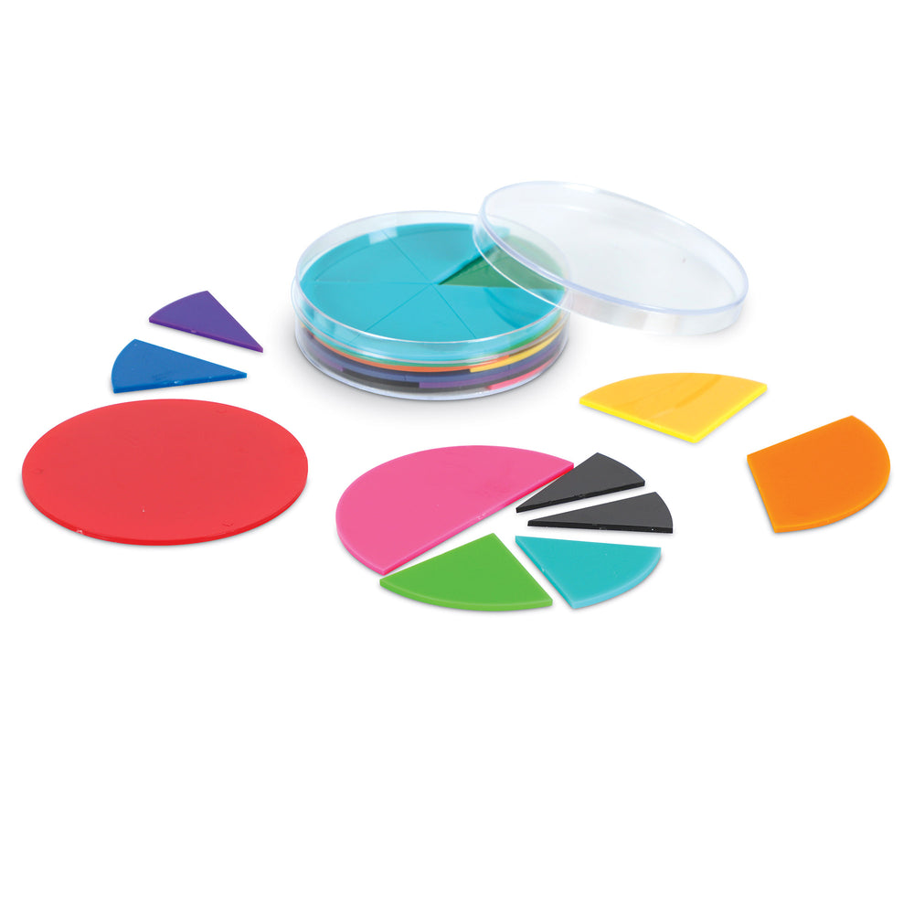 Learning Resources Rainbow Fraction Circles, Hands-On Exploration of Fractions, Ideal for Adding, Subtracting and Comparing Fractions, Includes Work Tray and Activity Guide, For Ages 6+
