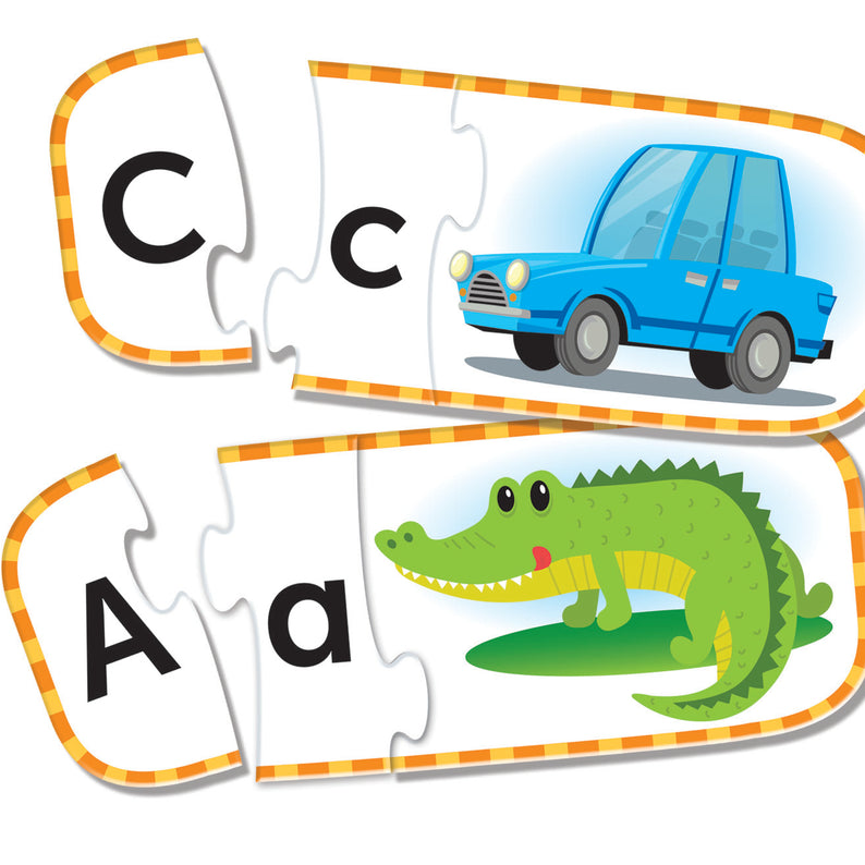 Learning Resources Upper and Lowercase Alphabet Puzzle Cards, 26 Self-Correcting Three-Piece Puzzles for Preschool Learning, Ages 4 Plus