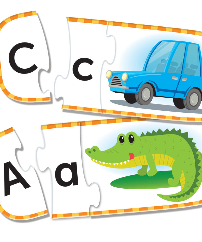 Learning Resources Upper and Lowercase Alphabet Puzzle Cards, 26 Self-Correcting Three-Piece Puzzles for Preschool Learning, Ages 4 Plus