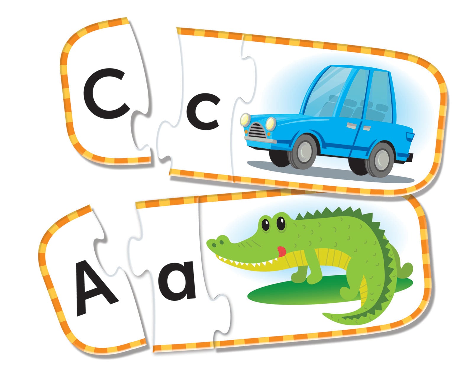 Learning Resources Upper and Lowercase Alphabet Puzzle Cards, 26 Self-Correcting Three-Piece Puzzles for Preschool Learning, Ages 4 Plus