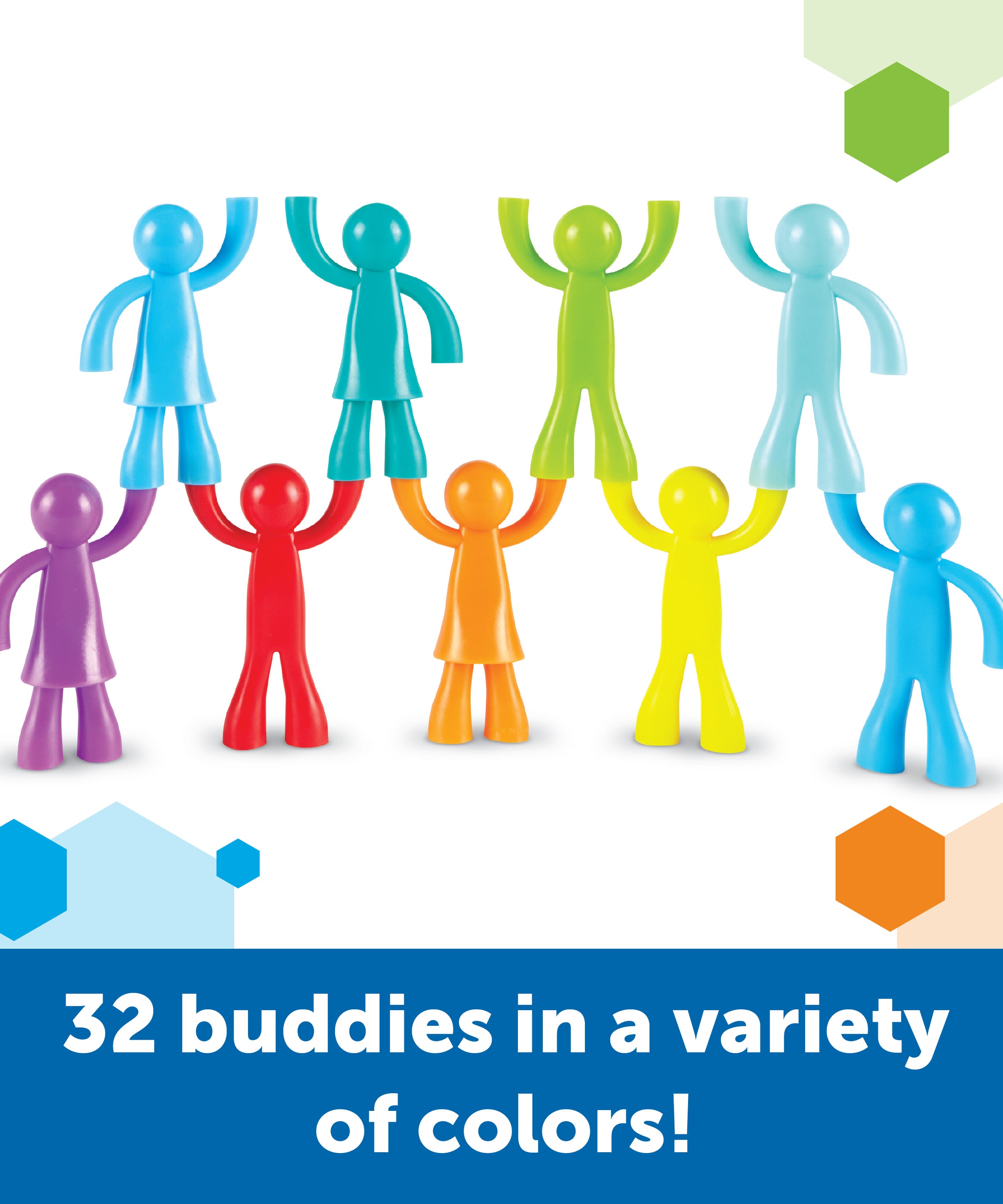 Learning Resources All About Me Buddy Builders, Set of 32 Figures, Develops Fine Motor Skills & Early Maths, Ideal for Counting, Sorting, Patterning, Includes 8 Colours, Ages 3+