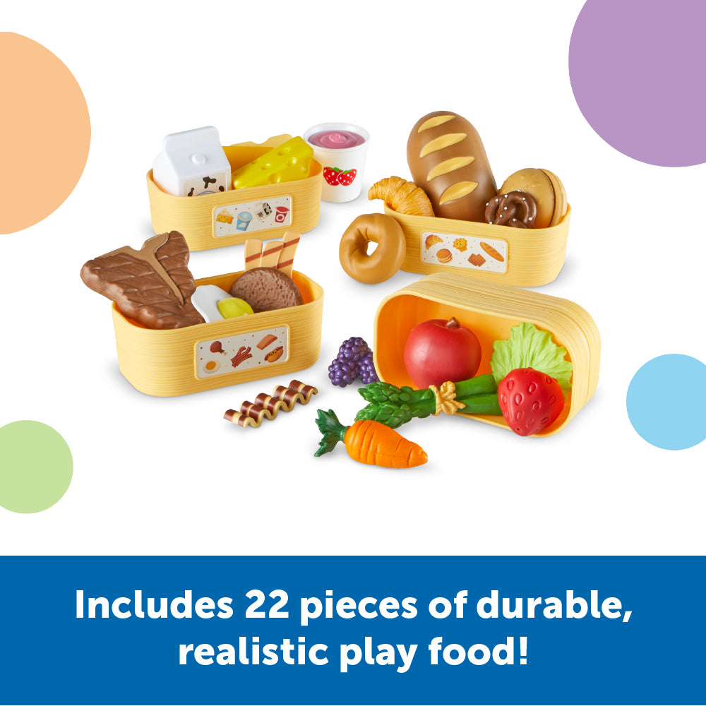 Learning Resources New Sprouts Pick 'n' Sort Food Groups, 26 Piece Play Food Set for Toddlers, Teaches Food Categories with Sorting Baskets, Ages 18 Months and Up