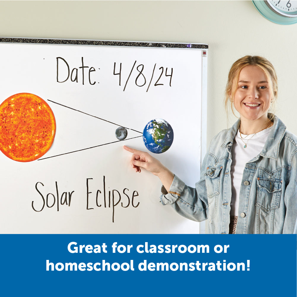 Learning Resources Giant Magnetic Solar System, Full-Colour, Realistic Solar System Magnets for Whiteboard Demonstrations, Includes Planets, Pluto, Moon, Asteroid Belt & Activity Guide, For Kids Ages 5+