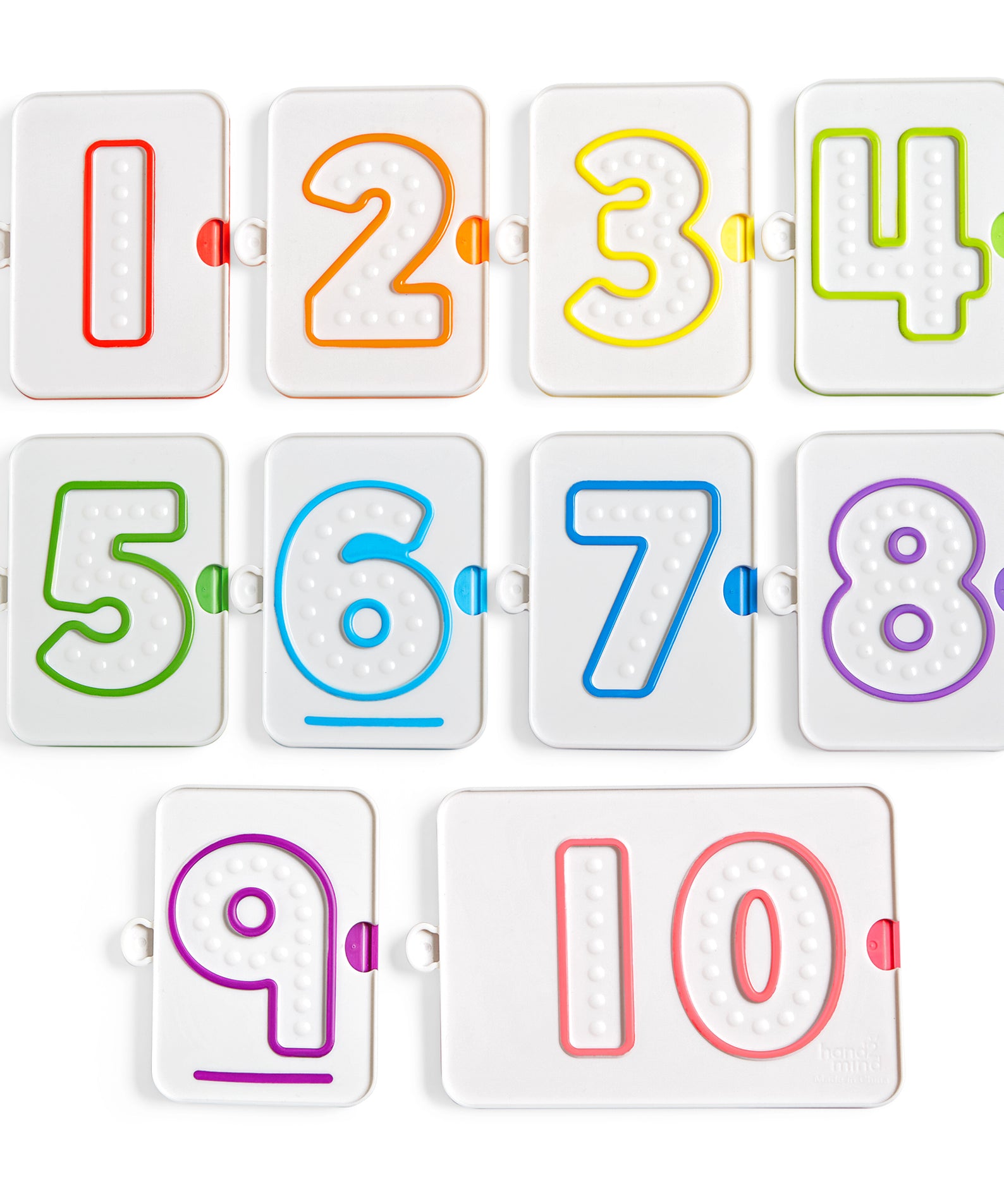 Learning Resources Sensory Number Trays, 10 Double-Sided Finger Tracing Boards for Counting and Number Formation, Made from Recycled Plastic, Ages 3 Plus