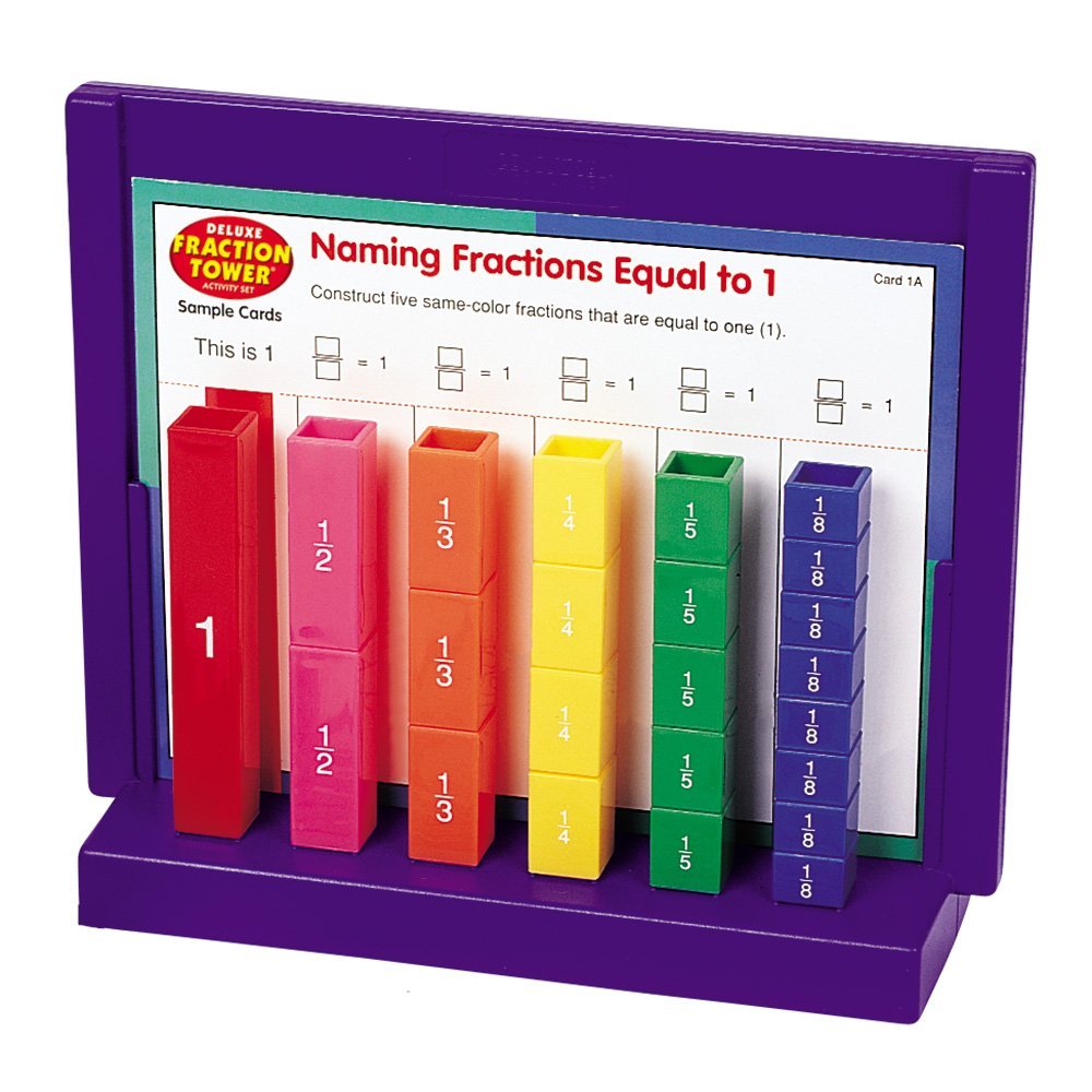 Learning Resources Deluxe Fraction Tower Activity Set, Colour-Coded Snap Cubes & Activity Cards, Hands-On Maths for Ages 6+