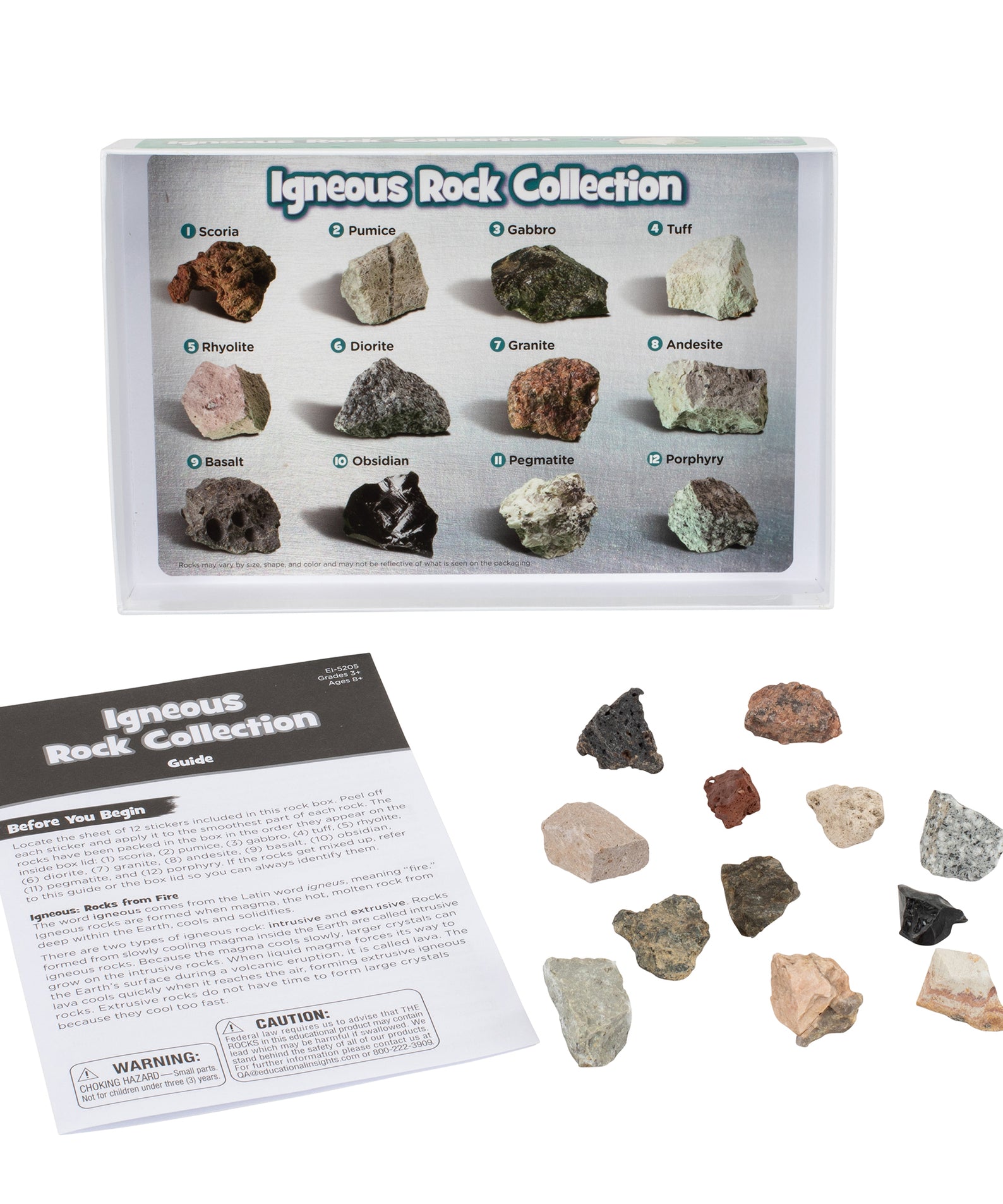 Learning Resources Complete Rock, Mineral & Fossil Collection, 57 Hand-Picked Specimens with Identification Chart & Activity Guide, Educational Geology Set for Kids Ages 8+