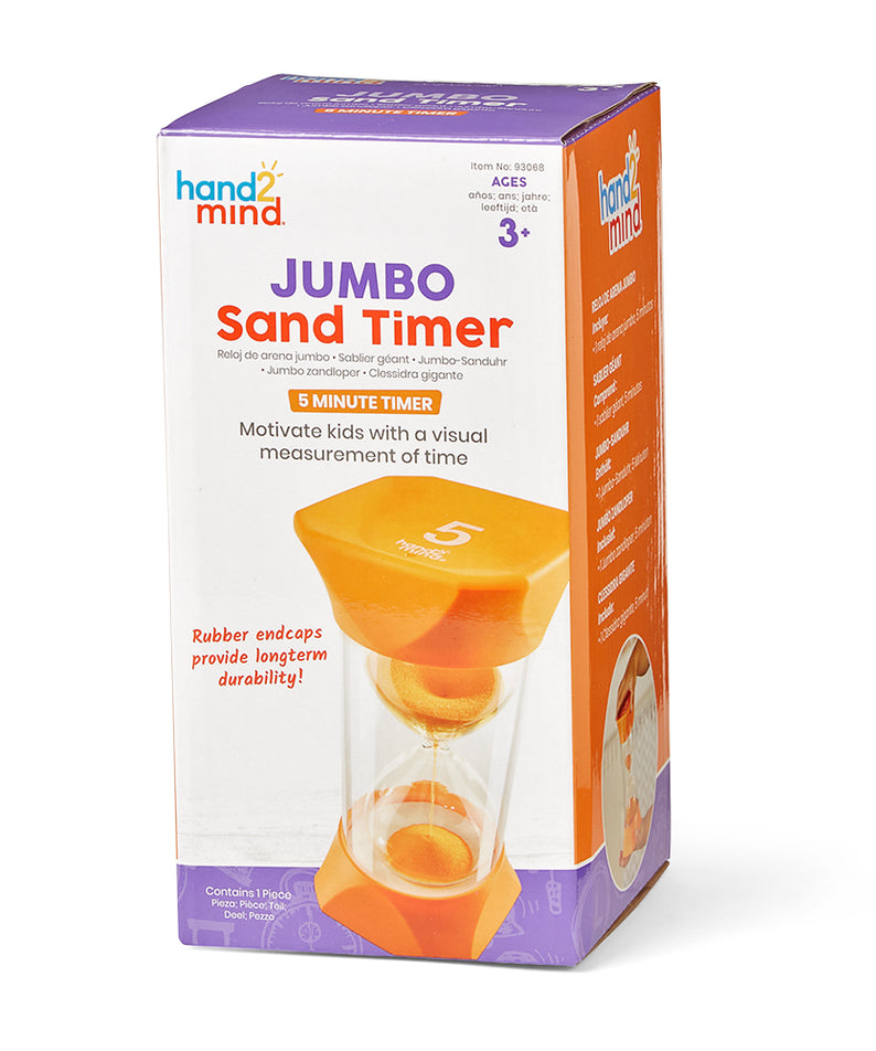 Learning Resources Jumbo Sand Timer (5-Minute), Colourful Visual Timer for Kids, Time Management Tool for Ages 3+