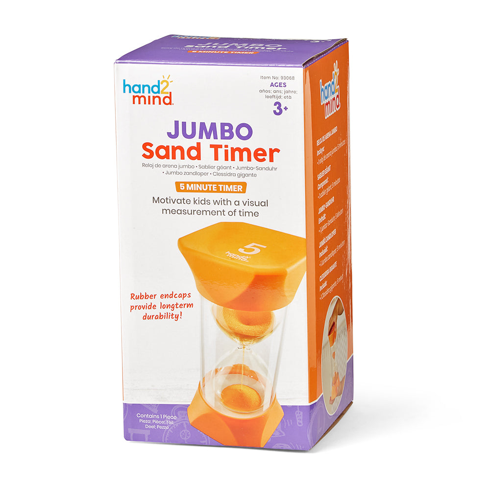 Learning Resources Jumbo Sand Timer (5-Minute), Colourful Visual Timer for Kids, Time Management Tool for Ages 3+
