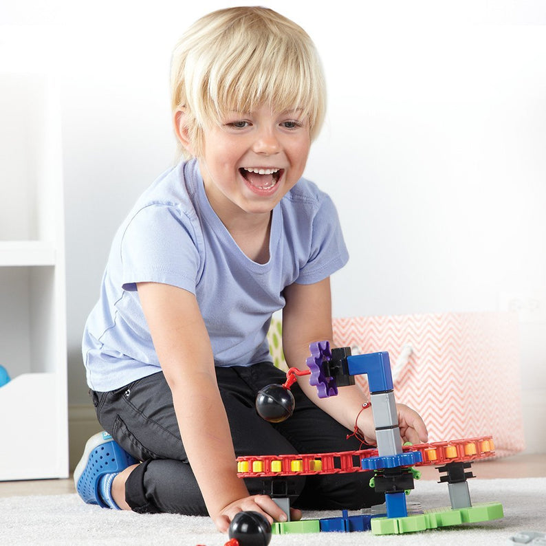 Learning Resources Gears! Gears! Gears! Machines in Motion, STEM Engineering Building Set with Gears, Pulleys, and Chains, Ages 5+