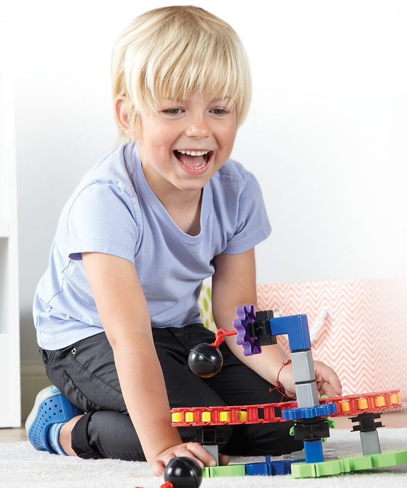Learning Resources Gears! Gears! Gears! Machines in Motion, STEM Engineering Building Set with Gears, Pulleys, and Chains, Ages 5+