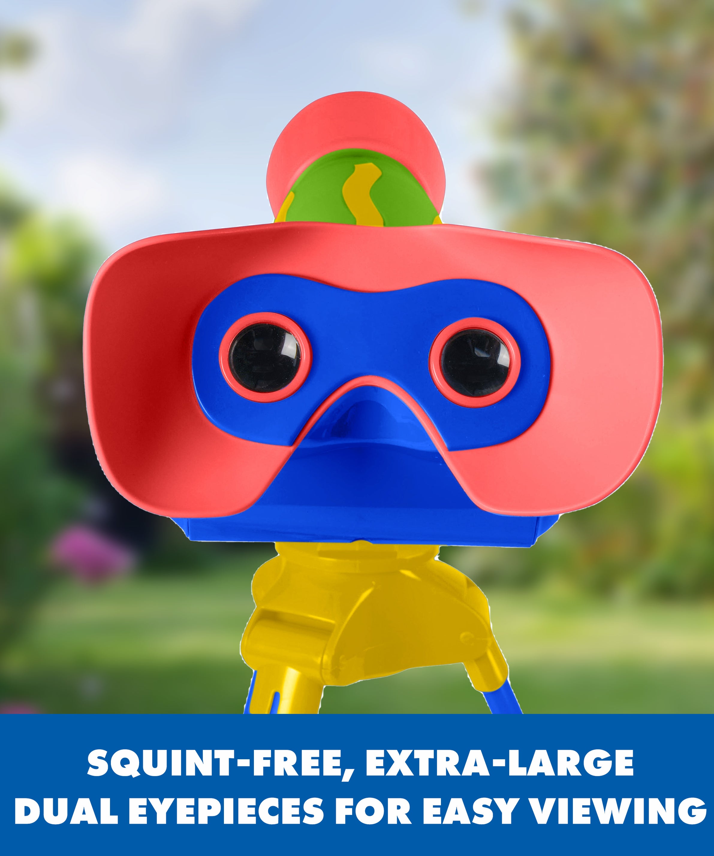 Learning Resources GeoSafari Jr. My First Telescope, Focus-Free Kids Toy Telescope with 9x Magnification, Beginner STEM Toy for Outdoor Exploration, Ages 4+