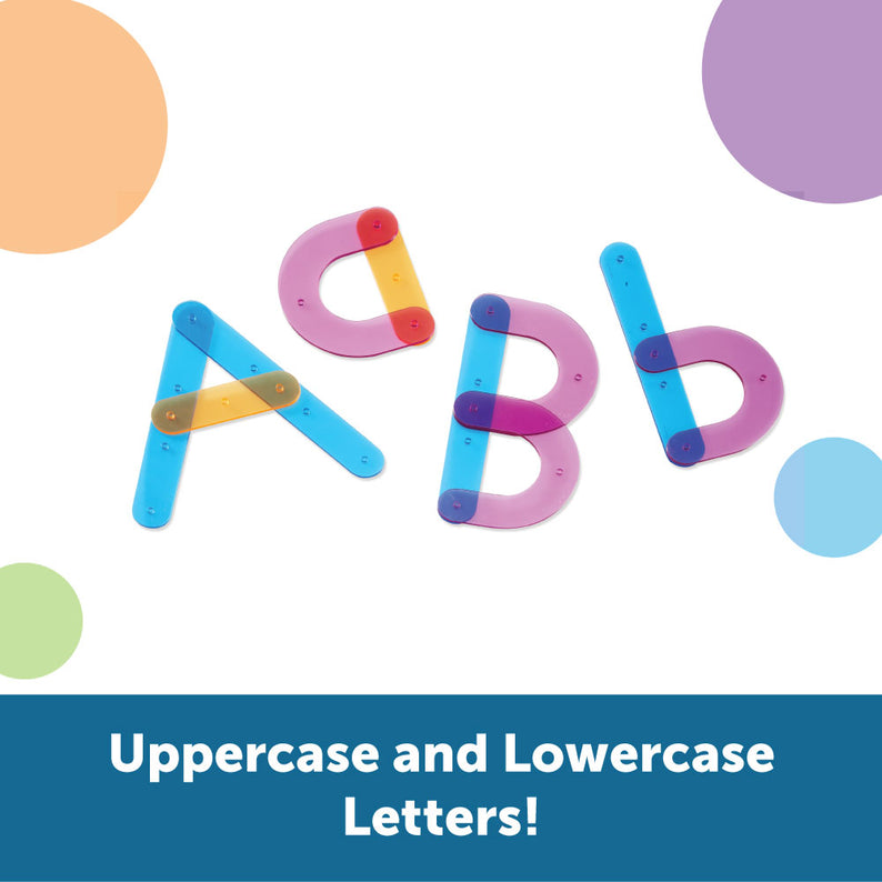 Learning Resources Letter Construction Activity Set, Hands-On Letter Formation & Recognition Tool for Early Learners, Includes 60 Pieces & Activity Cards