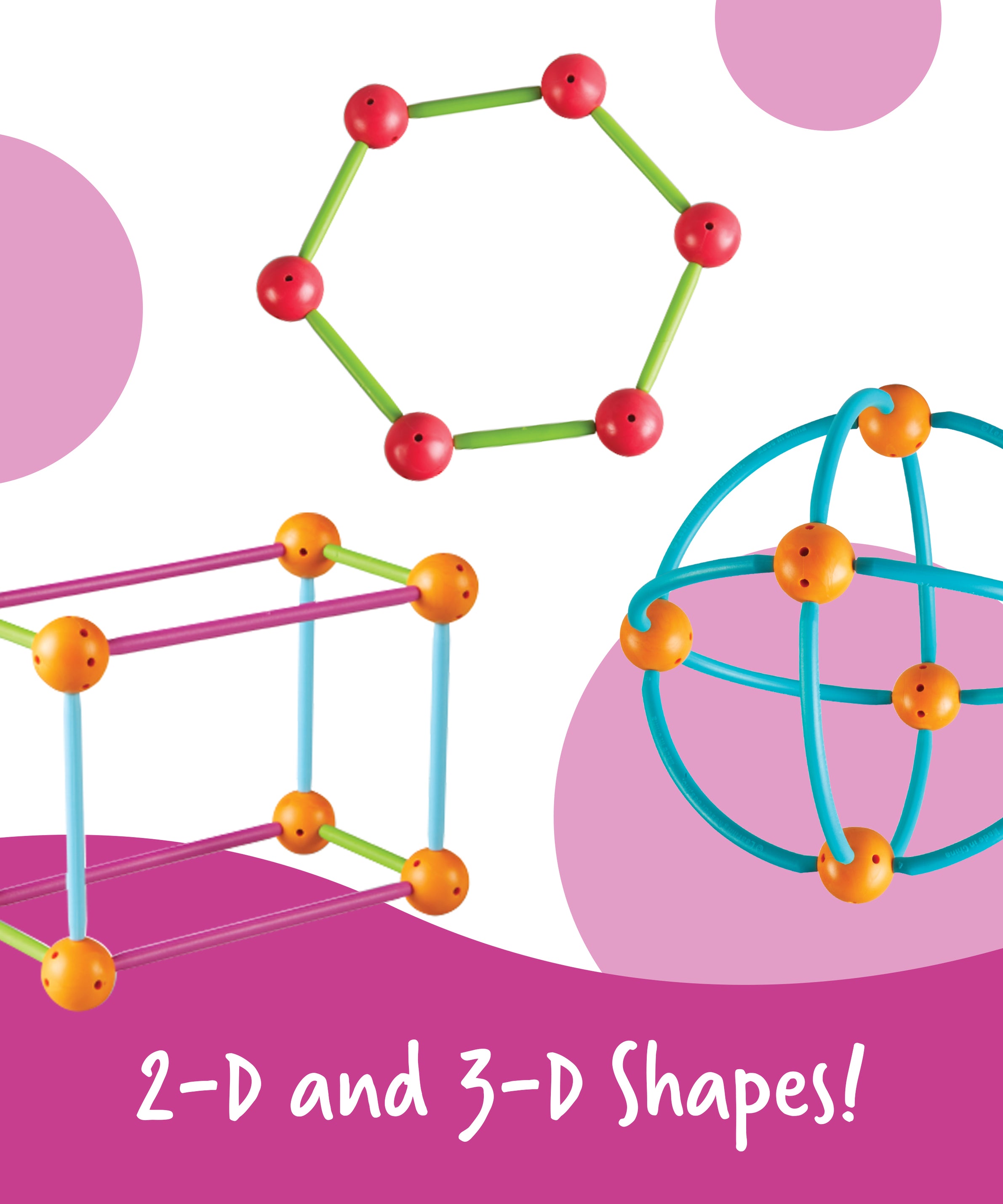Learning Resources Dive Into Shapes Sea and Build Geometry Set, 2D and 3D Shape Building Kit with Activity Cards, Ages 6 Plus