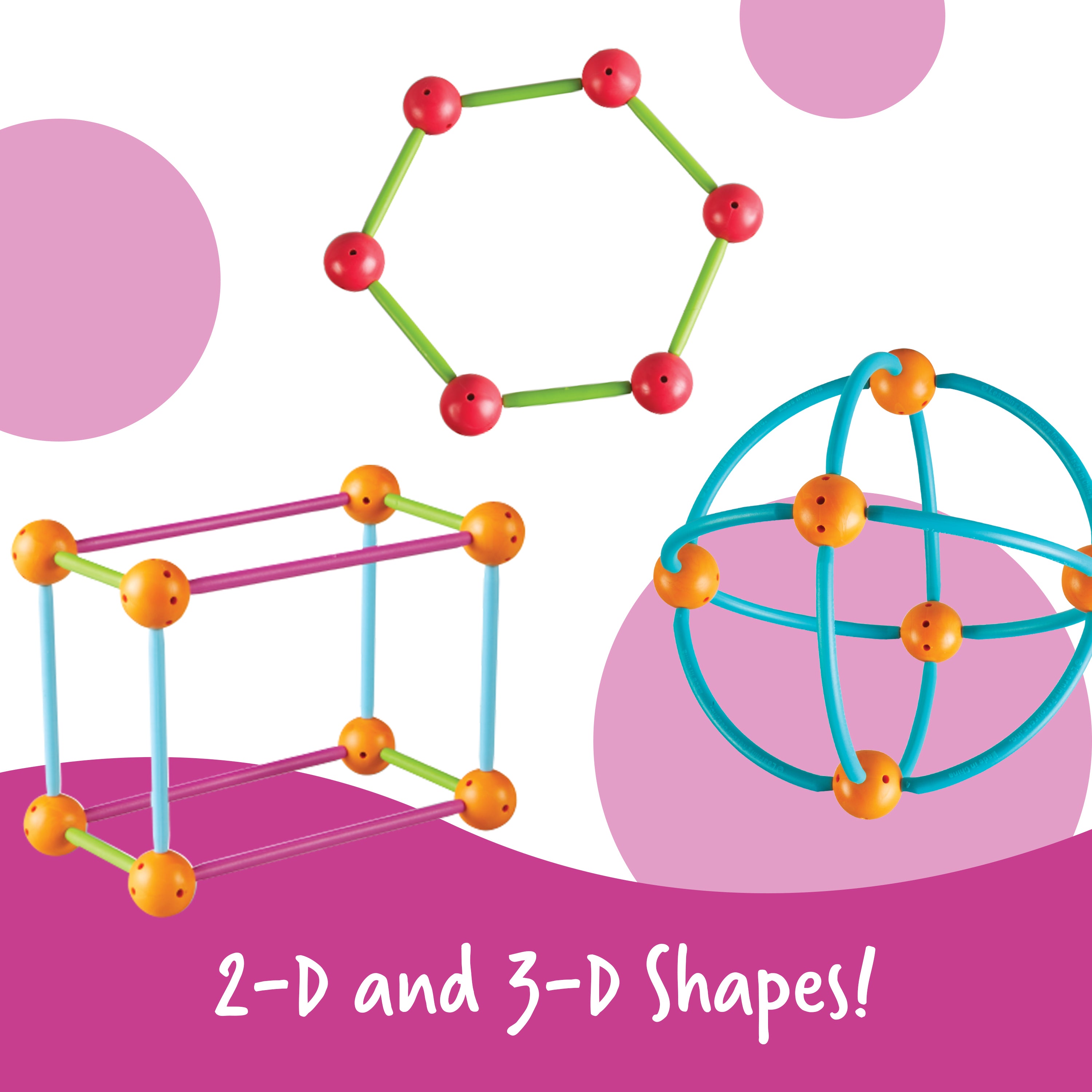 Learning Resources Dive Into Shapes Sea and Build Geometry Set, 2D and 3D Shape Building Kit with Activity Cards, Ages 6 Plus