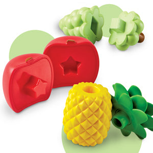 Learning Resources Snap-n-Learn Fruit Shapers, Colourful Pop-Apart Shape Matching Toy, Develops Fine Motor & Early Learning Skills, Includes 8 Two-Piece Fruits & Storage Bucket, Ages 2+