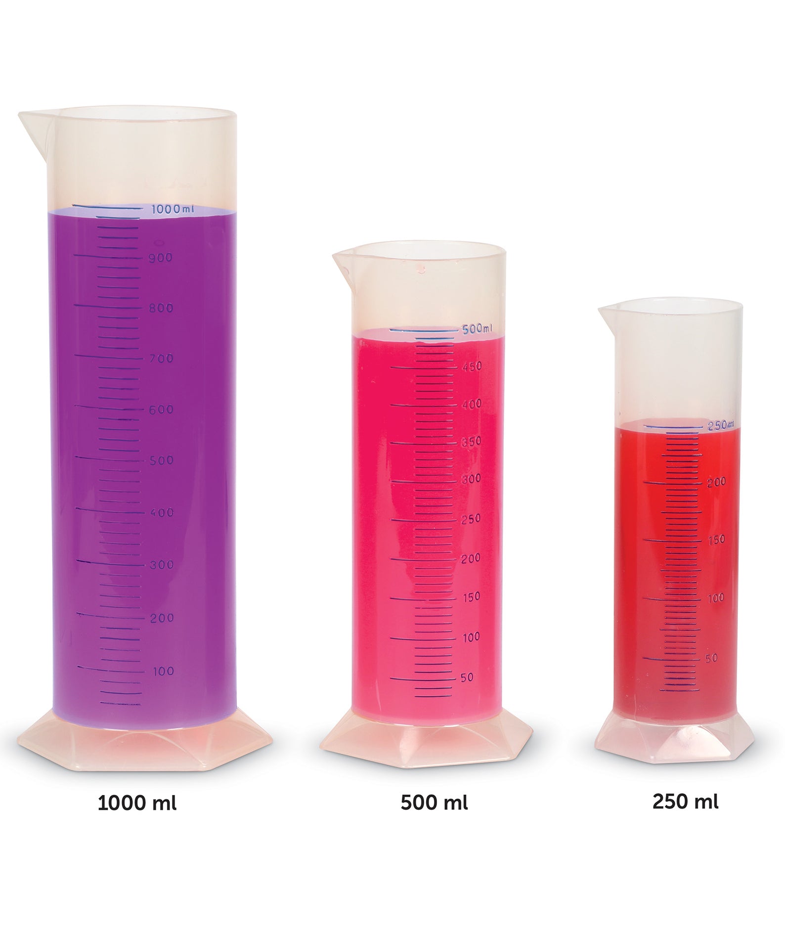 Learning Resources Graduated Cylinder Set, 7 Polypropylene Measuring Cylinders, Ideal for Science Experiments, Ages 8+