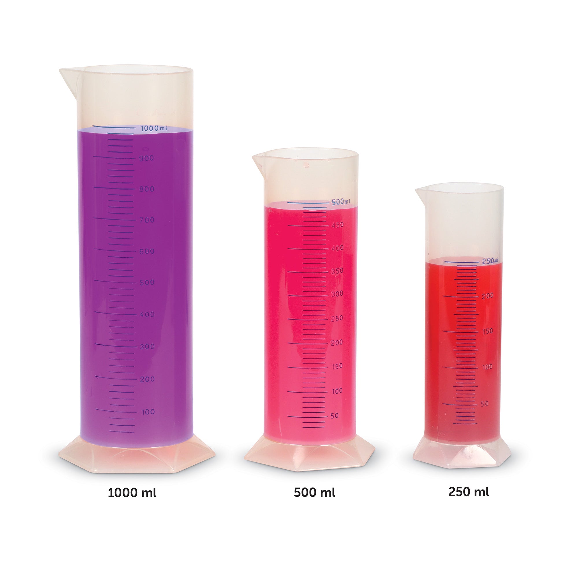 Learning Resources Graduated Cylinder Set, 7 Polypropylene Measuring Cylinders, Ideal for Science Experiments, Ages 8+