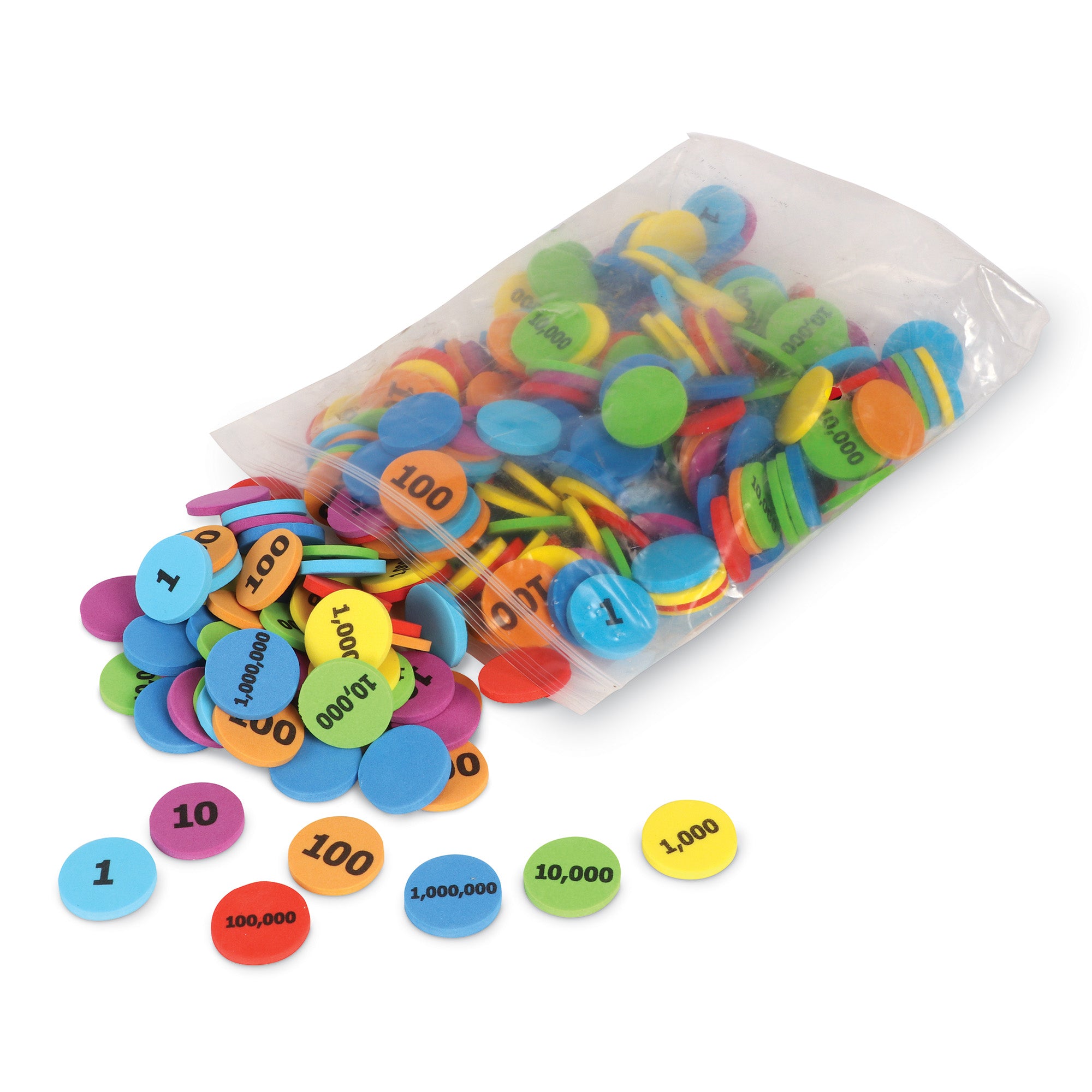 Learning Resources Place Value Disks, Set of 280, Colour-Coded Maths Counters for Counting, Addition, and Subtraction, Supports Place Value Learning