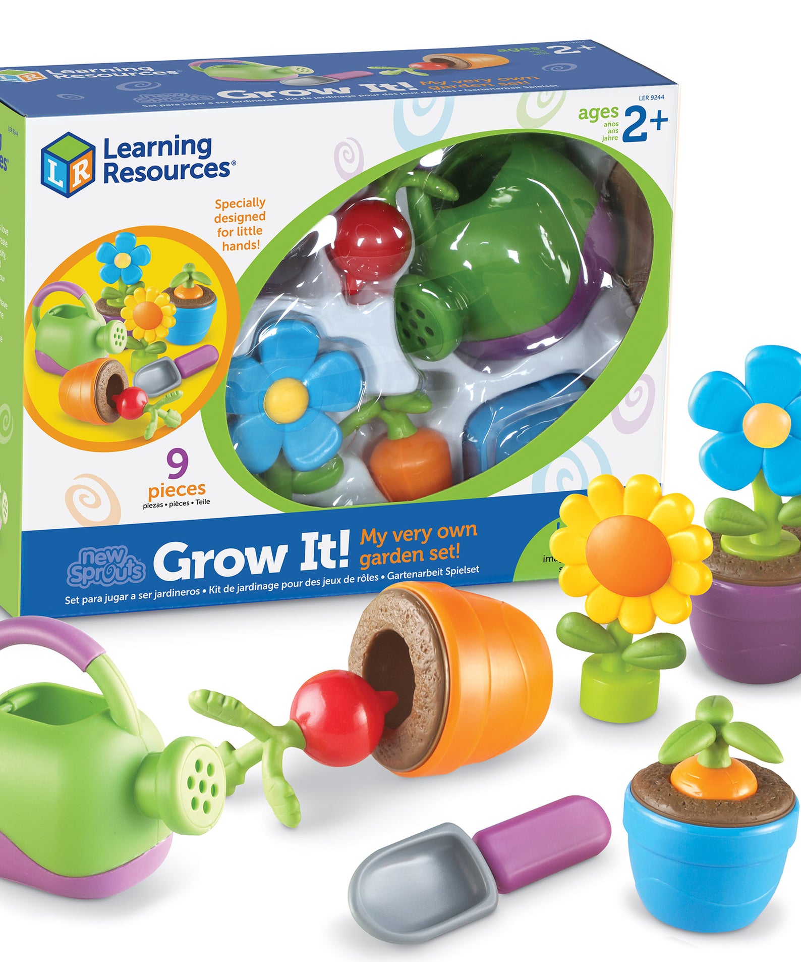 Learning Resources New Sprouts Grow It! Gardening Play Set, Pretend Play Flower and Vegetable Garden Toy, Ages 2 Plus