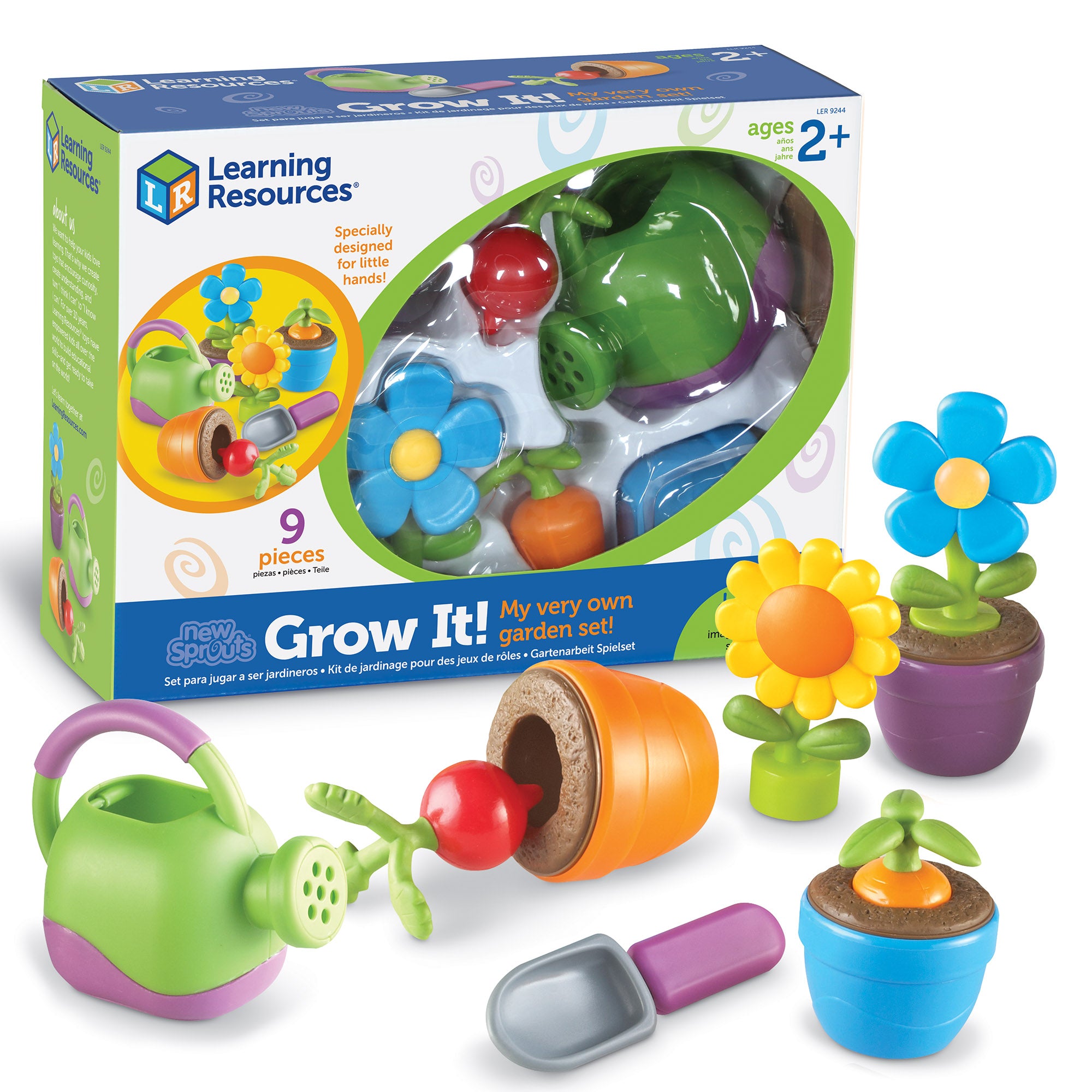 Learning Resources New Sprouts Grow It! Gardening Play Set, Pretend Play Flower and Vegetable Garden Toy, Ages 2 Plus
