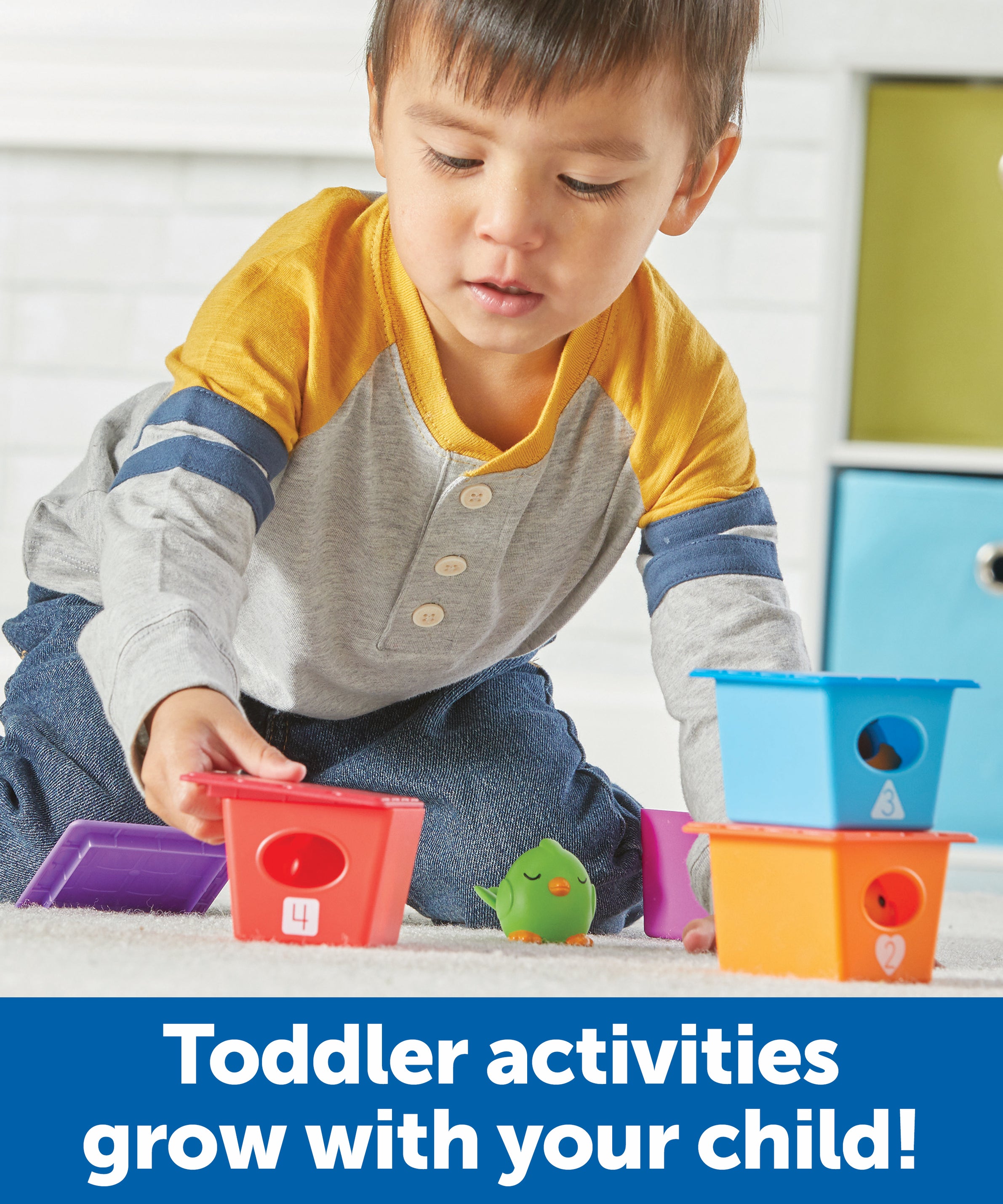 Learning Resources Peek-a-Bird Learning Buddies, Educational Toddler Toy with 5 Bird Finger Puppets and Numbered Bird Houses, Teaches Colors, Counting, Emotions, and Fine Motor Skills, Ages 18 Months and Up