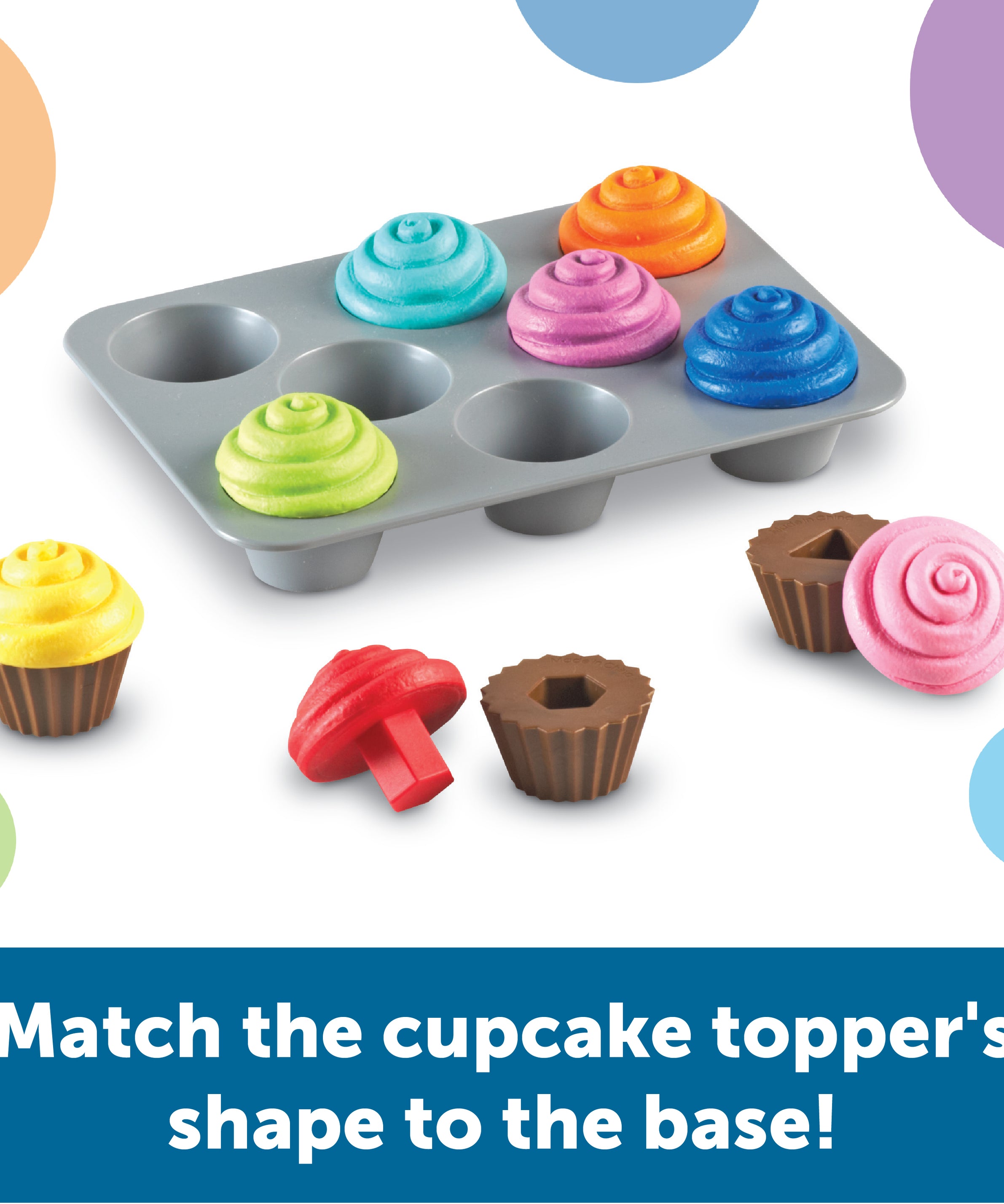 Learning Resources Smart Snacks Shape Sorting Cupcakes, Educational Toy for Toddlers, Teaches Shapes, Colours and Fine Motor Skills, Ages 18 Months and Up