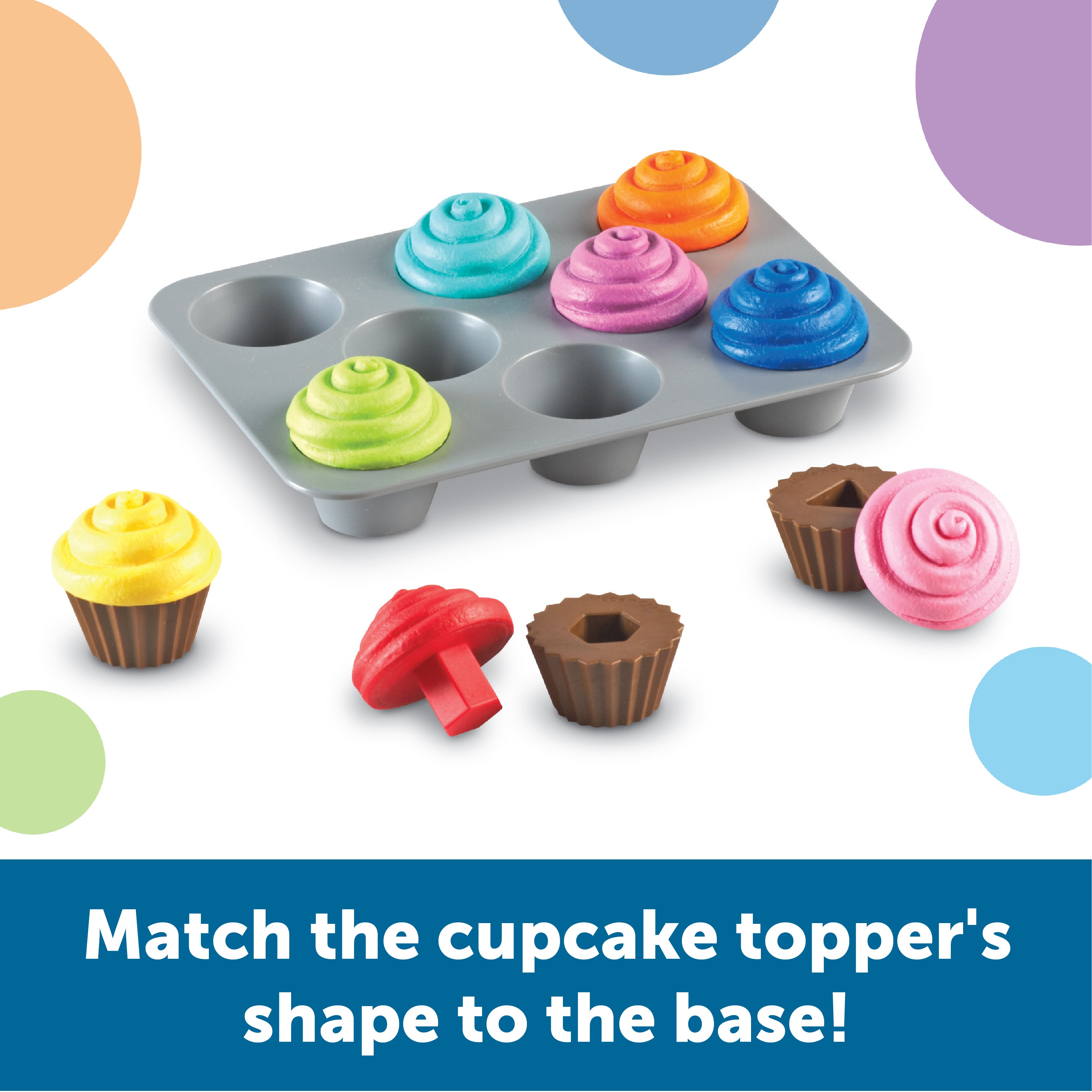 Learning Resources Smart Snacks Shape Sorting Cupcakes, Educational Toy for Toddlers, Teaches Shapes, Colours and Fine Motor Skills, Ages 18 Months and Up