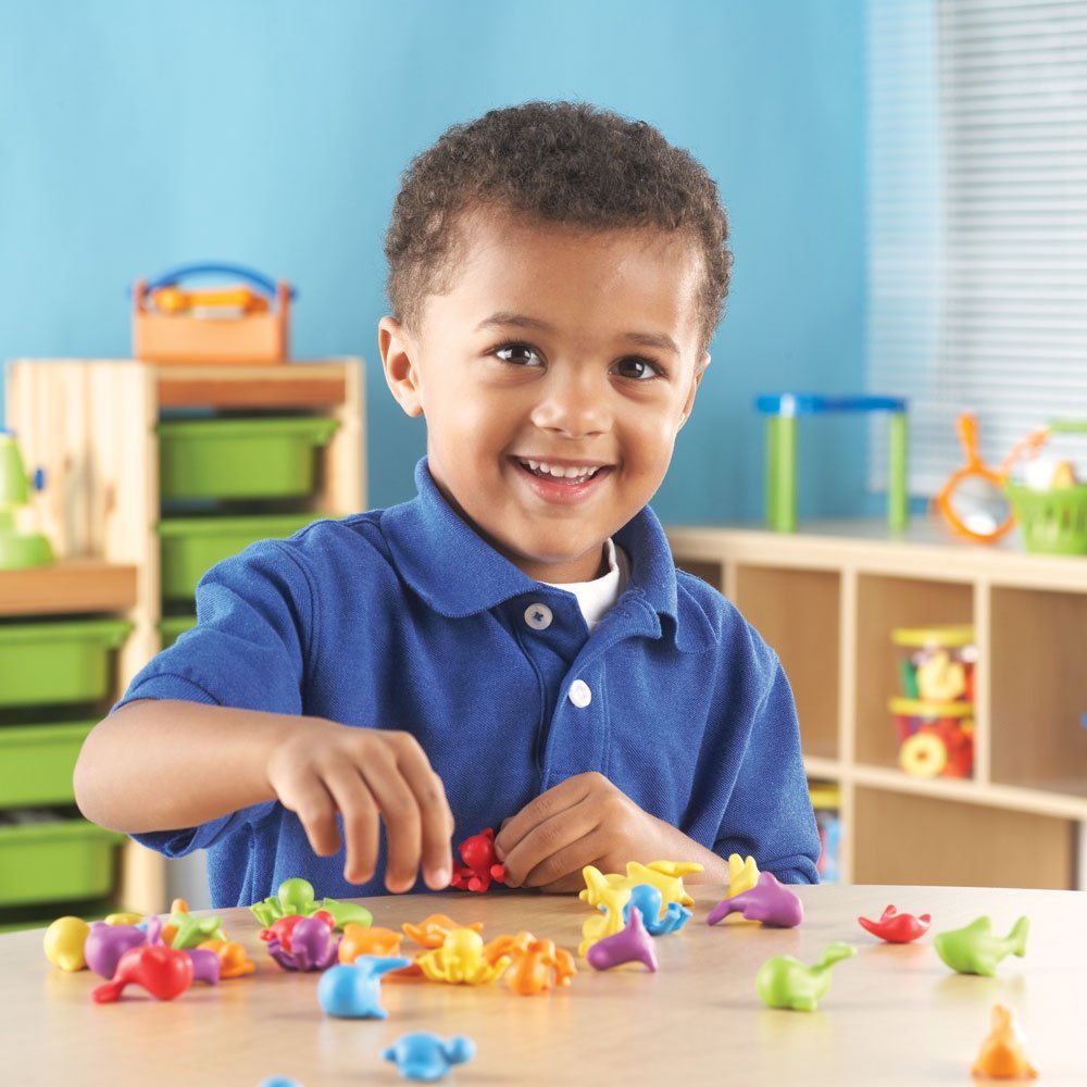 Learning Resources Under the Sea Ocean Counters, Set of 72, Colourful Ocean Animal Counters, Early Maths Skills, Sorting and Counting, Ages 3+, Storage Tub Included