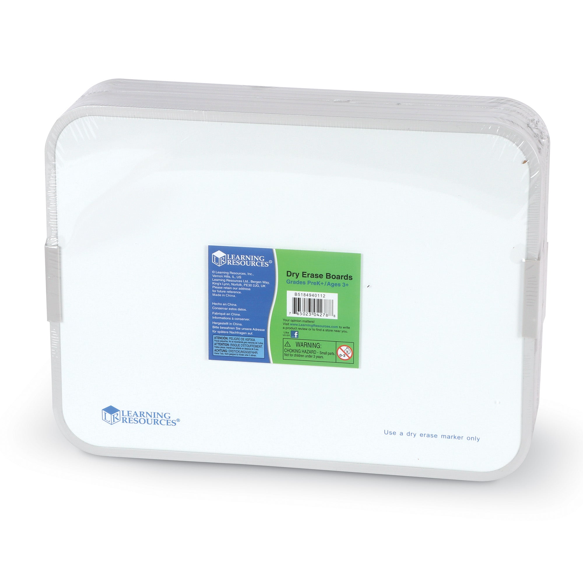 Learning Resources Magnetic Double-Sided Dry-Erase Boards (Set of 10), Magnetic, Wipe Clean, Ideal for Independent Learning, Classroom Activities, Ages 3-13