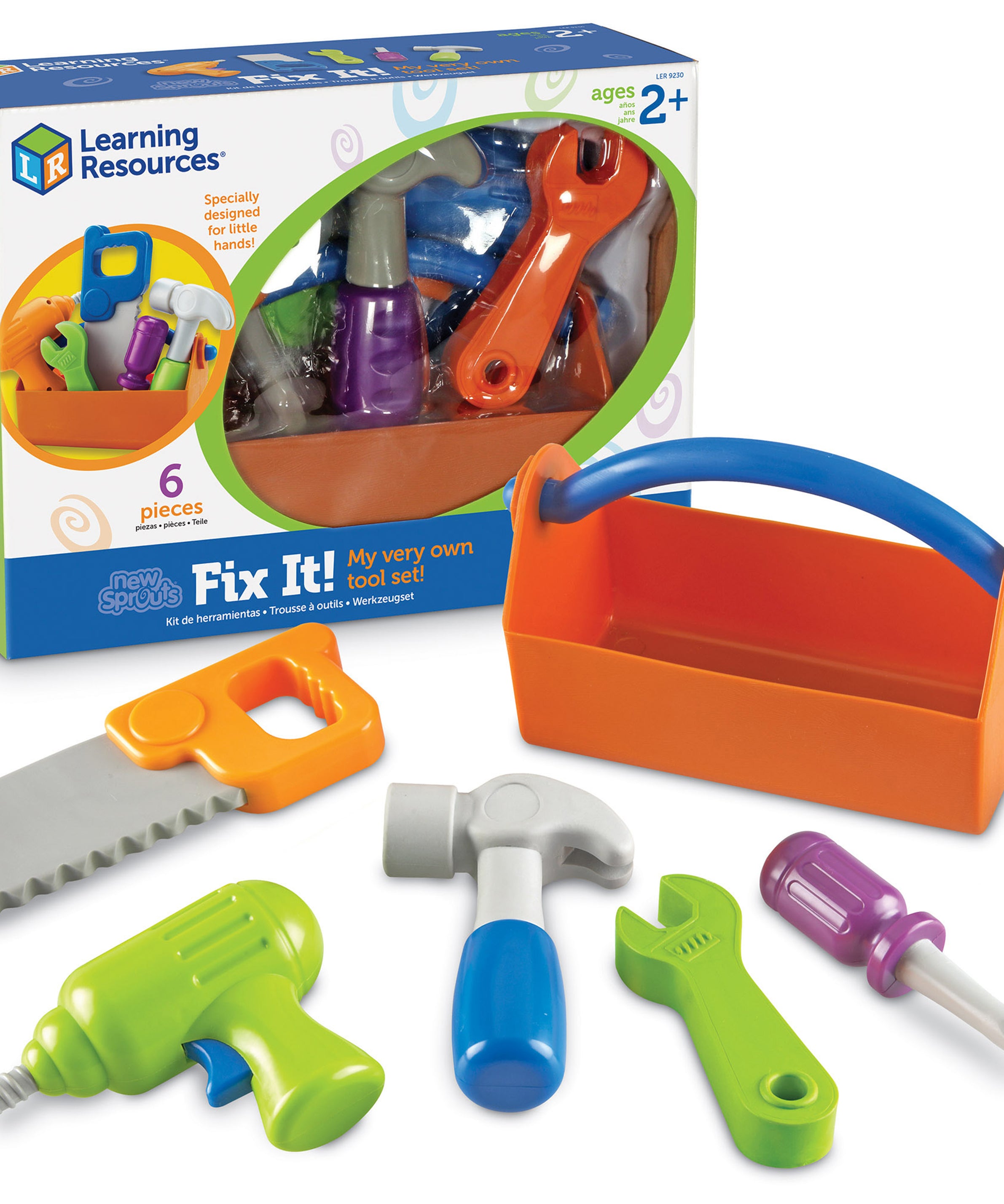 Learning Resources New Sprouts Fix It Tool Set Pretend Play Tools for Toddlers Ages 2 Plus