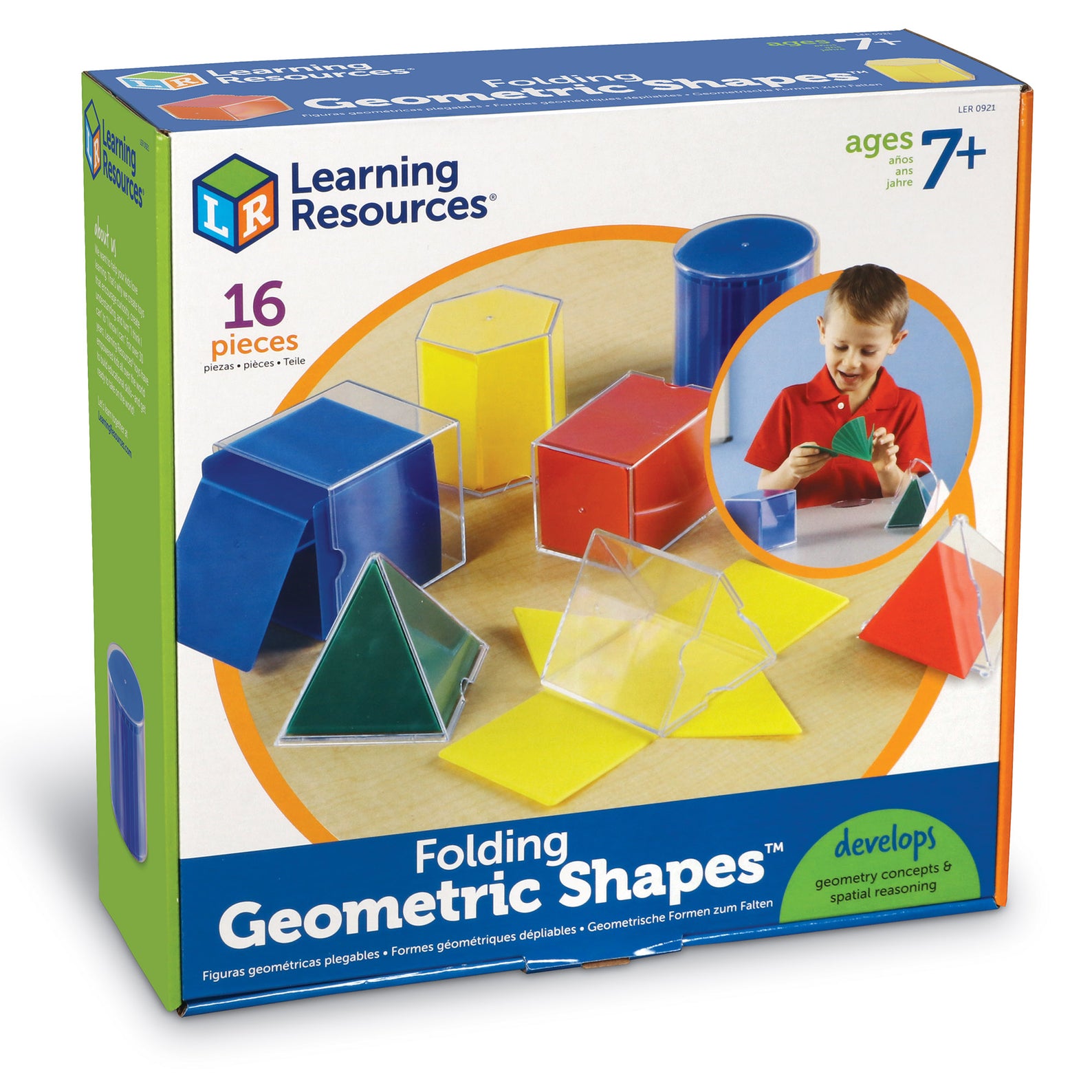 Learning Resources Folding Geometric Shapes, Set of 8, Ages 7+, Hands-On 3D Math Learning for Shapes & Symmetry - Quick Learning