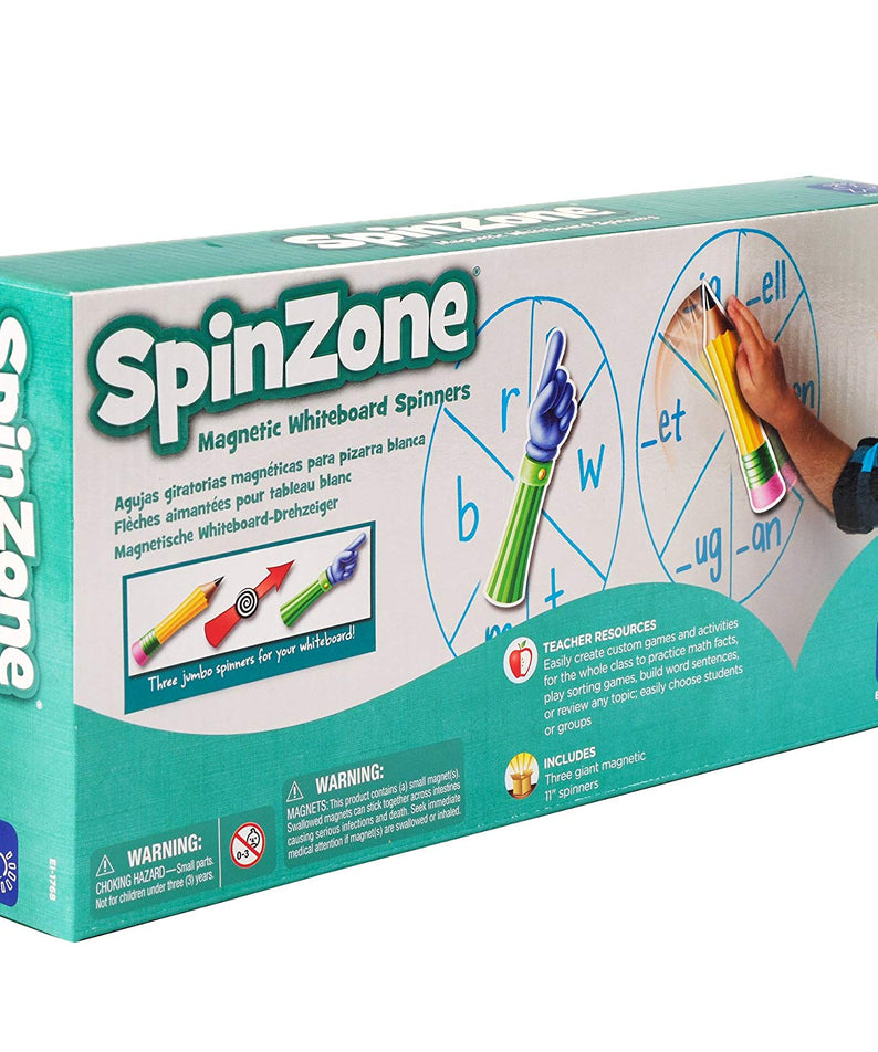 Learning Resources SpinZone Magnetic Front of Class Whiteboard Spinners, Set of 3 Customisable Magnetic Spinners for Whiteboards, Educational Resource for Ages 4+