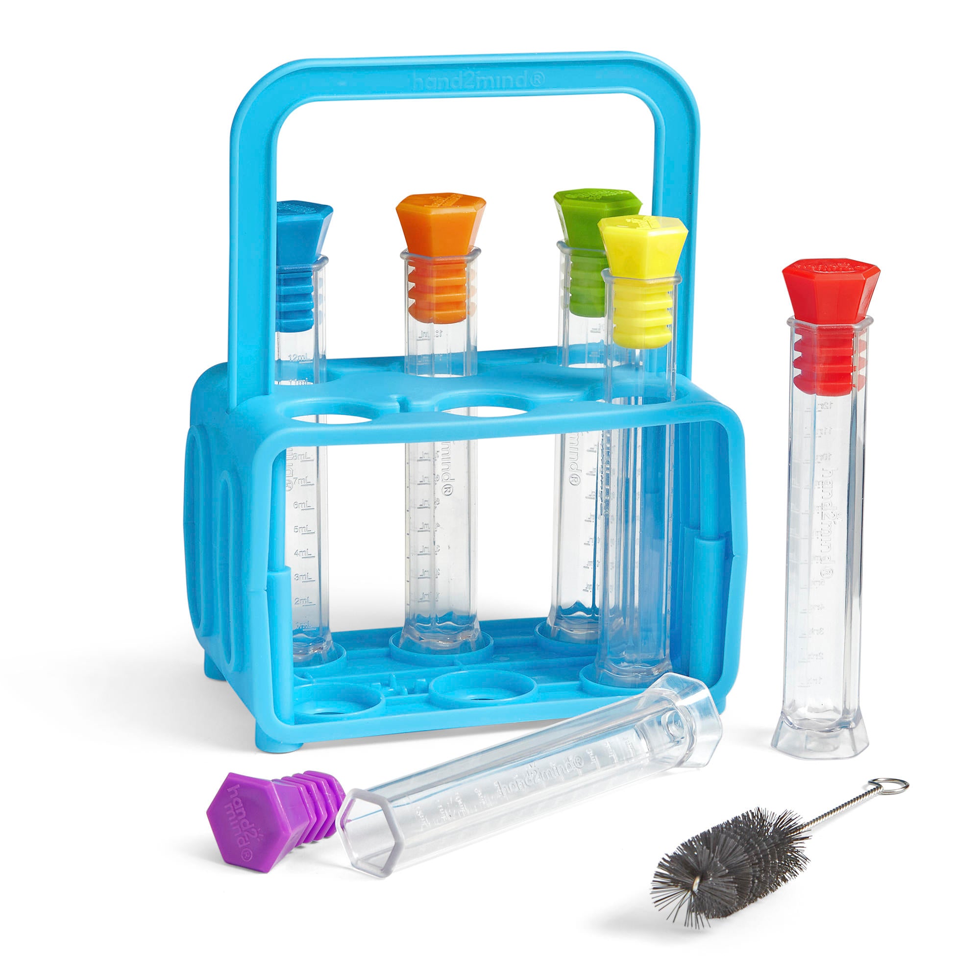 Learning Resources hand2mind Test Tube Set, Science Lab Kit for Kids with Stand, Stoppers, and Activity Guide, Ages 5+