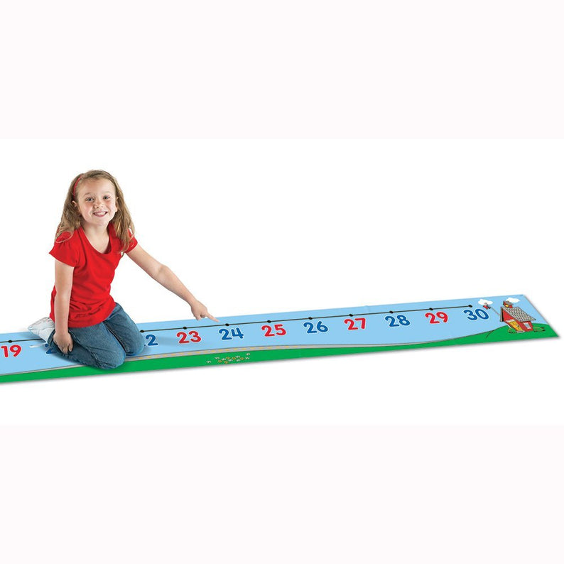 Learning Resources 030 Number Line Floor Mat Durable Vinyl Math Mat for Kids Ages 5 Plus