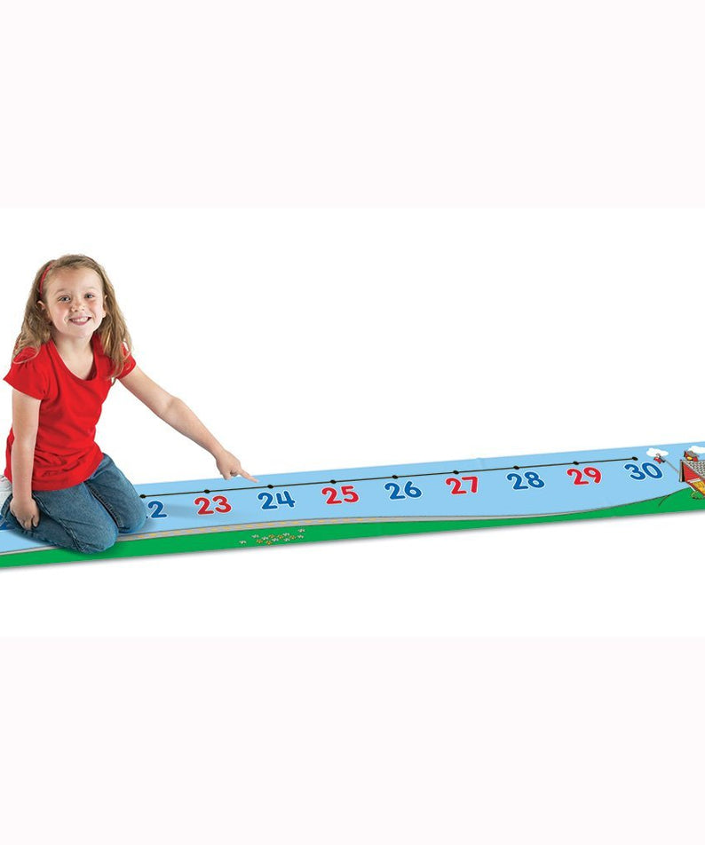 Learning Resources 030 Number Line Floor Mat Durable Vinyl Math Mat for Kids Ages 5 Plus
