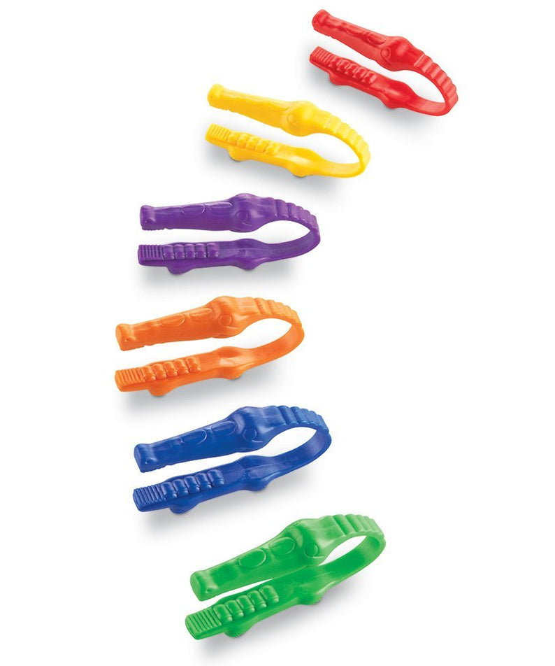 Learning Resources Gator Grabber Tweezers, Set of 12, Fine Motor Skills Tool for Toddlers, Supports Early Science Exploration, Includes Storage Bucket, Ages 2+