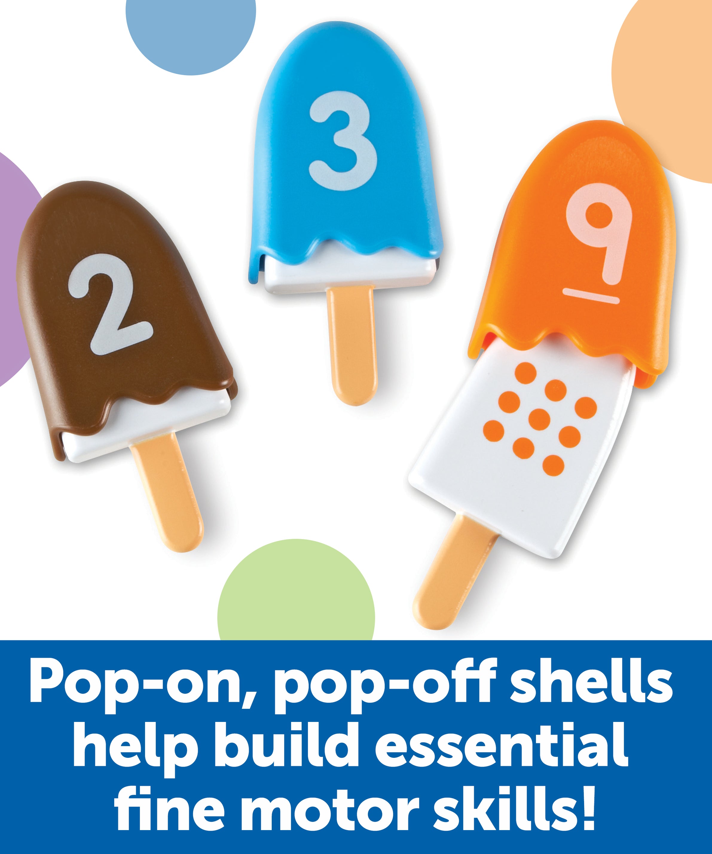 Learning Resources Smart Snacks Number Pops, Counting and Colour Recognition Toy Set for Toddlers Ages 2 and Up, Includes 10 Ice Cream Pops