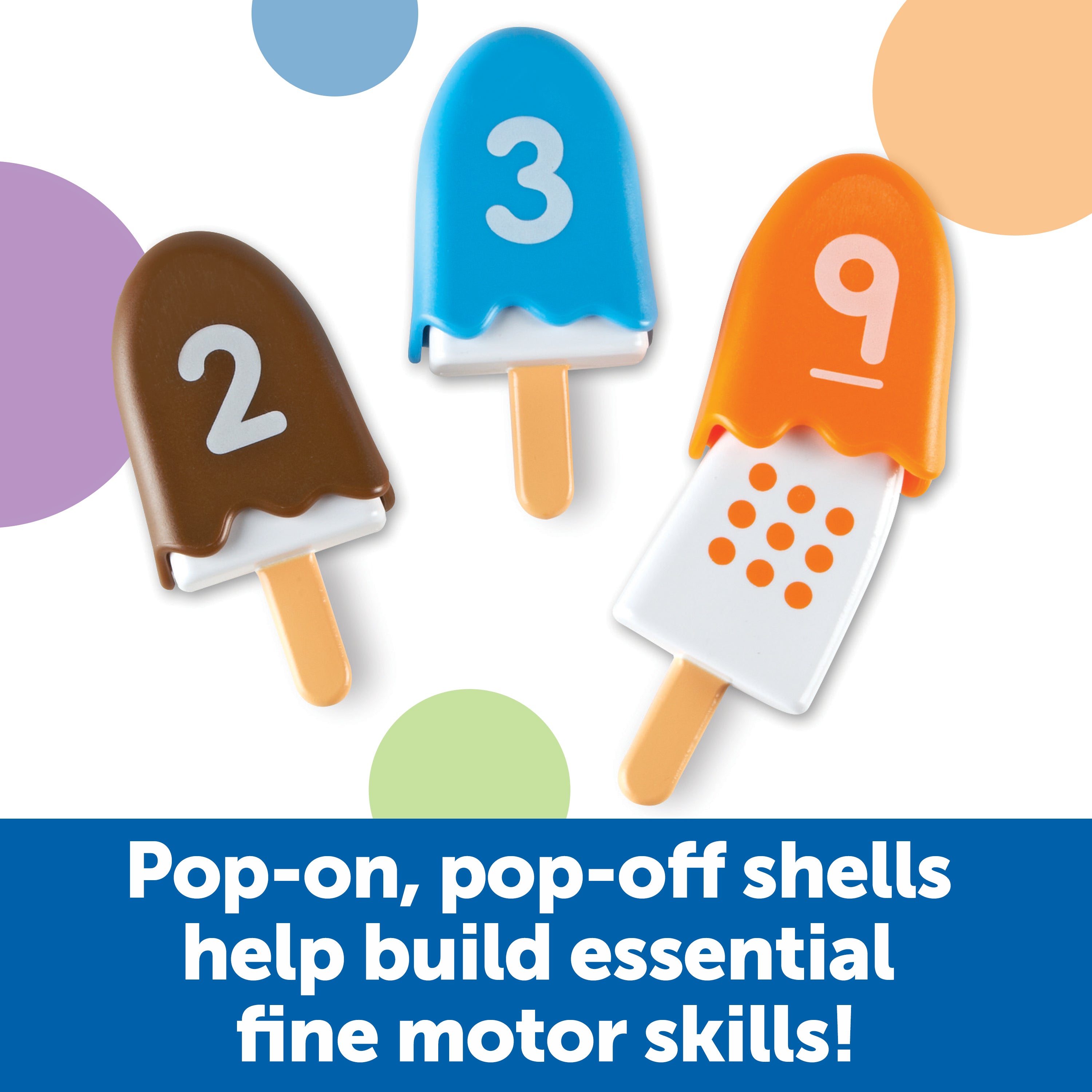 Learning Resources Smart Snacks Number Pops, Counting and Colour Recognition Toy Set for Toddlers Ages 2 and Up, Includes 10 Ice Cream Pops