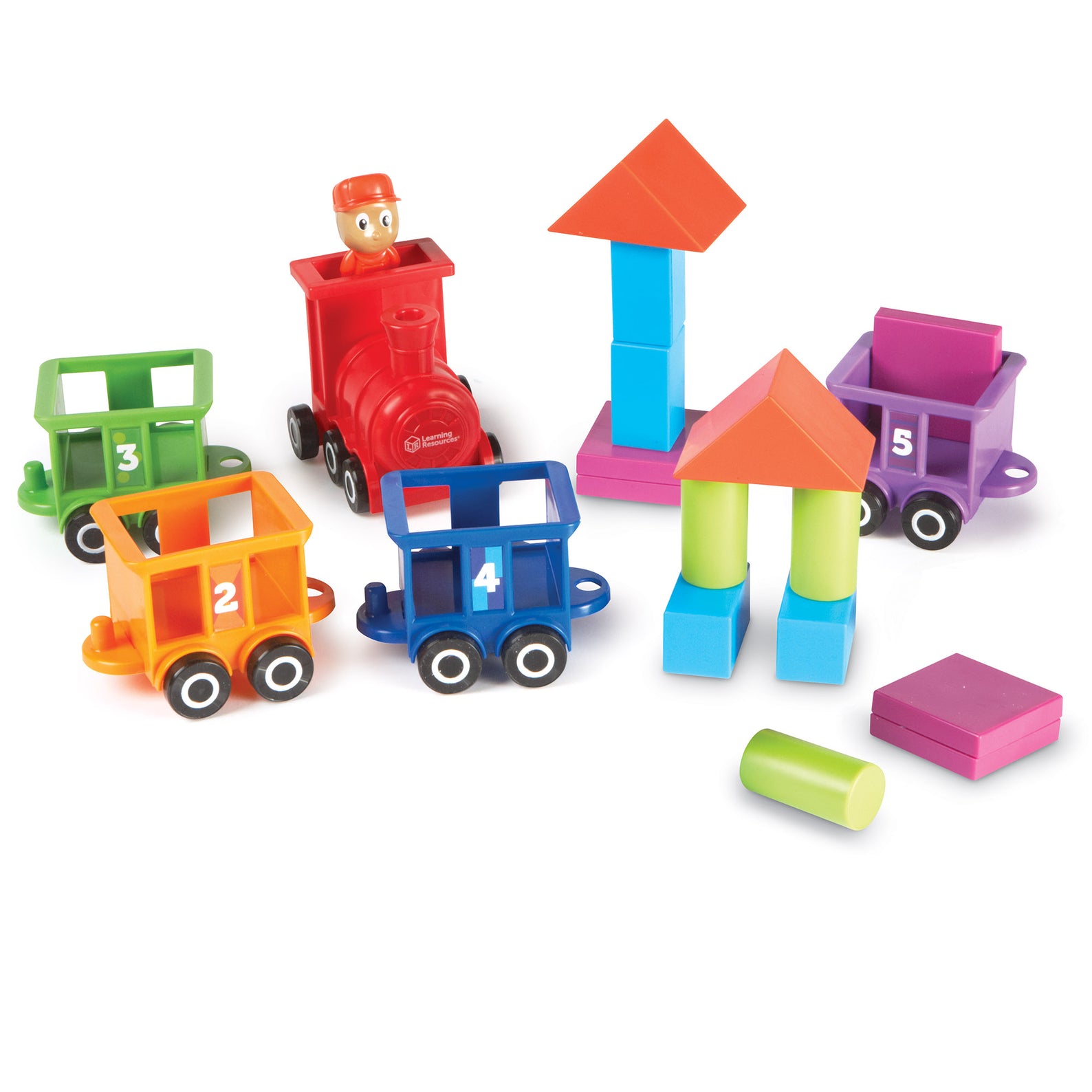 Learning Resources Count and Colour Choo Choo, Number Train and Shape Sorting Toy, Toddler Learning Toy for Counting and Colour Recognition, Ages 2+