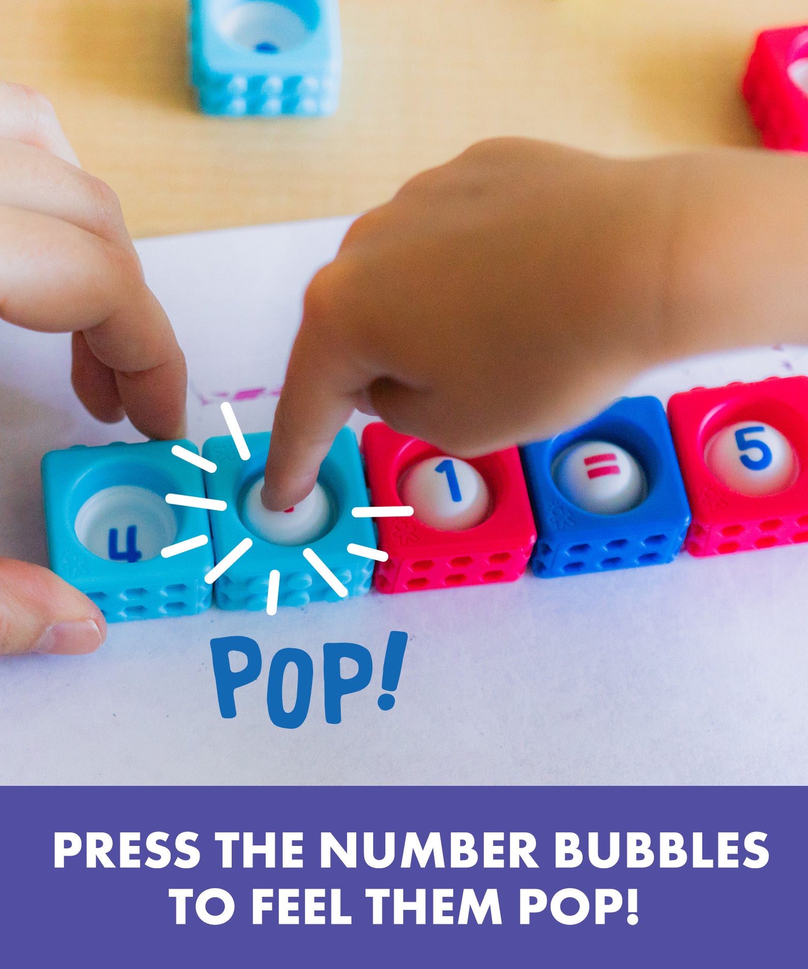 Learning Resources Number BubbleBrix, Sensory Math Toy with 42 Popper Bricks for Number Recognition and Counting, Fidget Learning for Preschoolers, Ages 3+