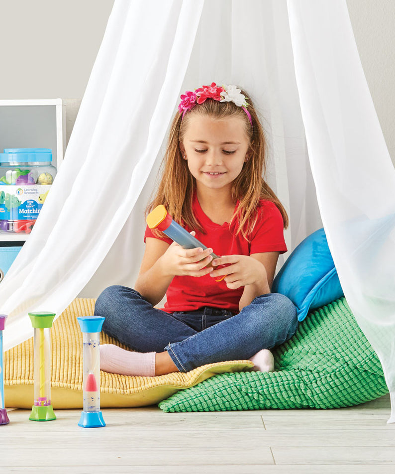 Learning Resources Sensory Fidget Tubes, Set of 4 Calming Visual Sensory Toys for Focus and Relaxation, Ages 3+