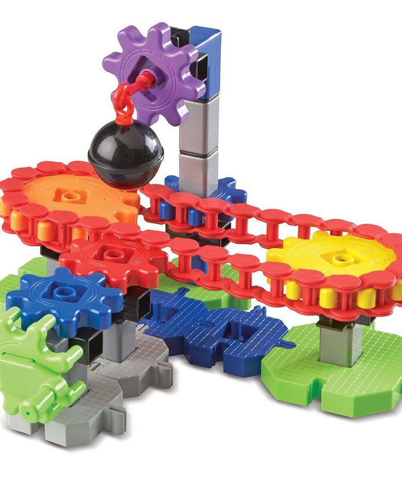 Learning Resources Gears! Gears! Gears! Machines in Motion, STEM Engineering Building Set with Gears, Pulleys, and Chains, Ages 5+