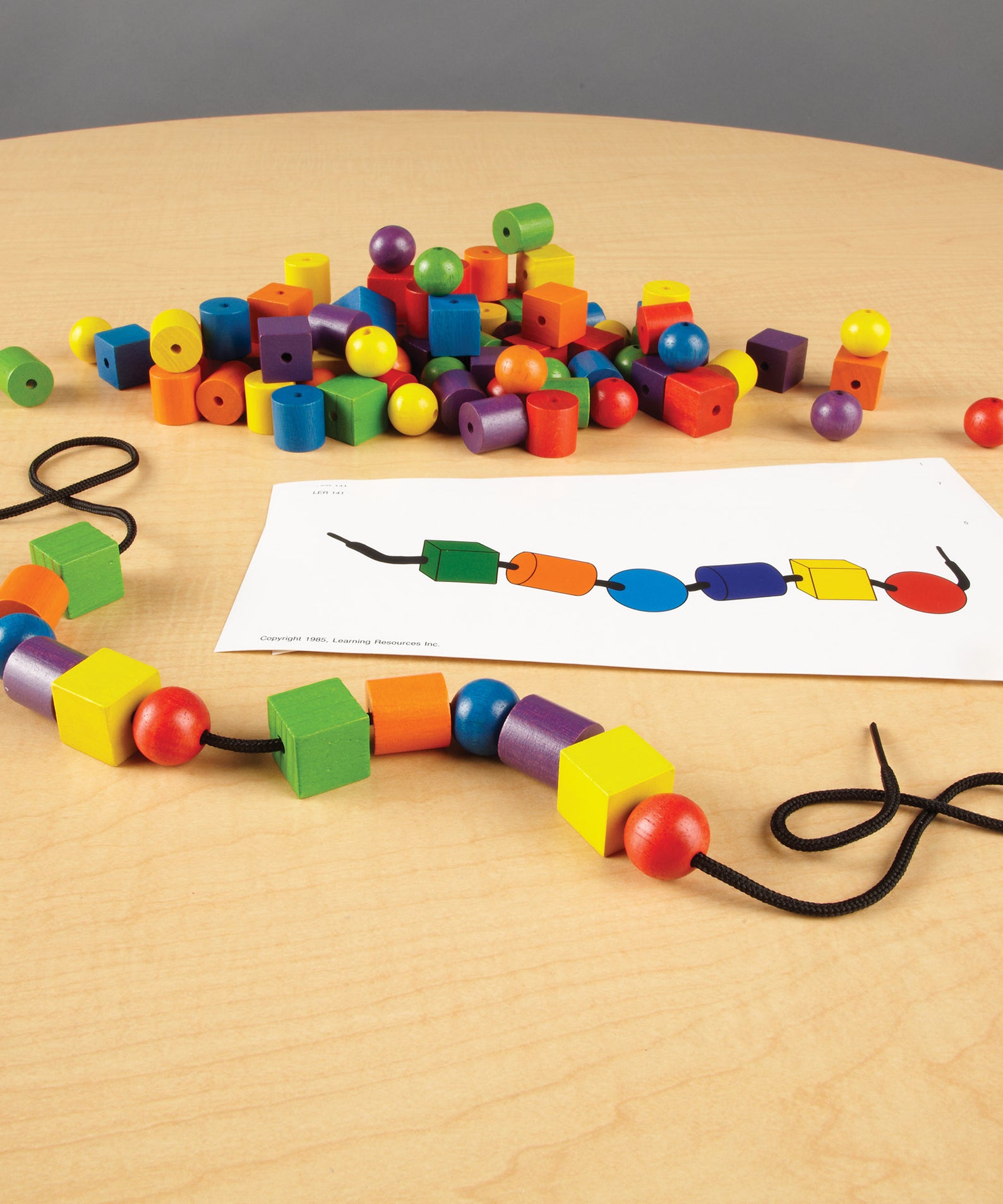 Learning Resources Beads and Pattern Card Set, 108 Beads & 20 Activity Cards for Early Maths & Fine Motor Skills, Language-Free Independent Learning, Ages 3+