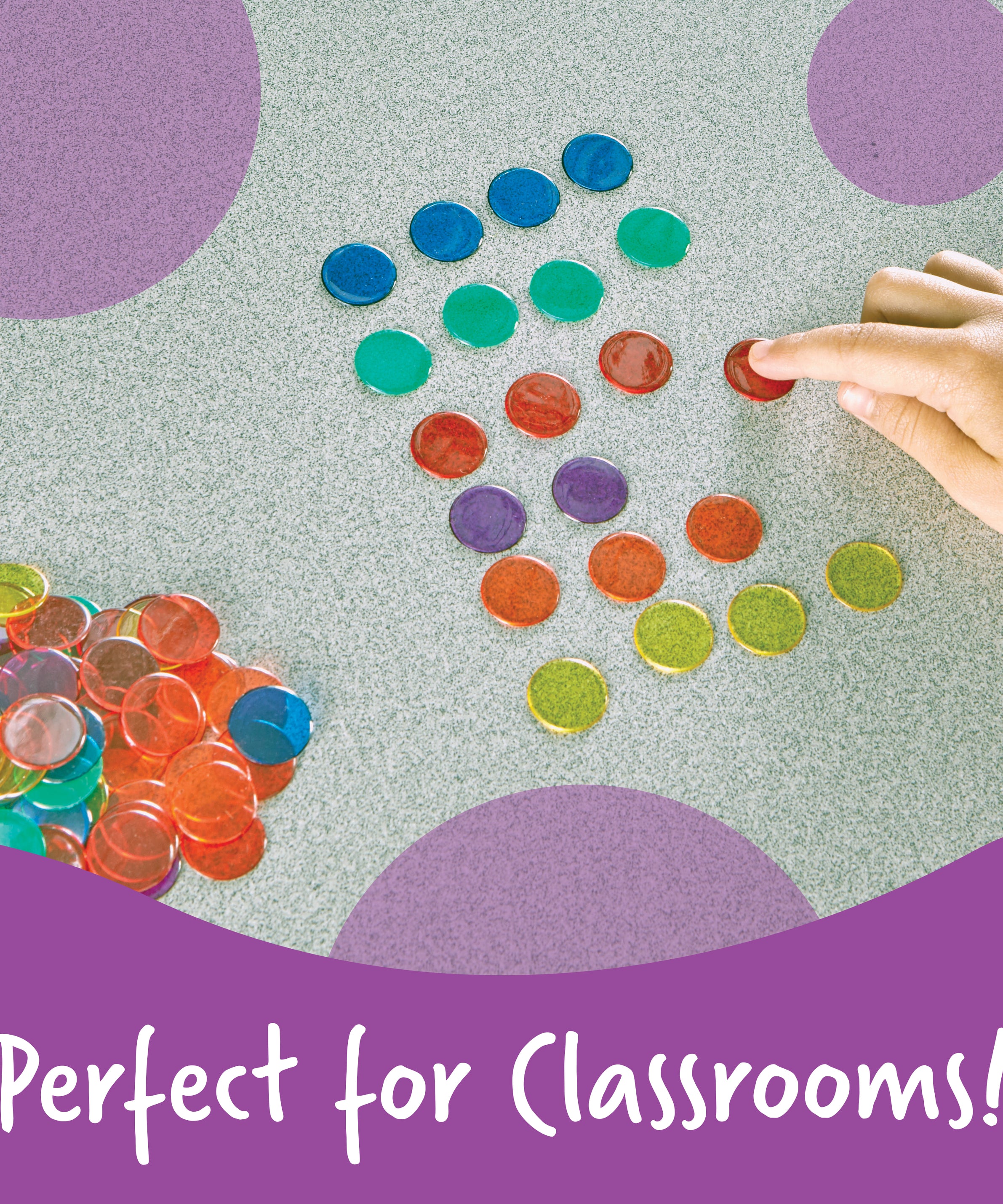 Learning Resources Transparent Counters, Set of 250 Colourful 2cm Counters for Maths Activities, Ages 5 Plus