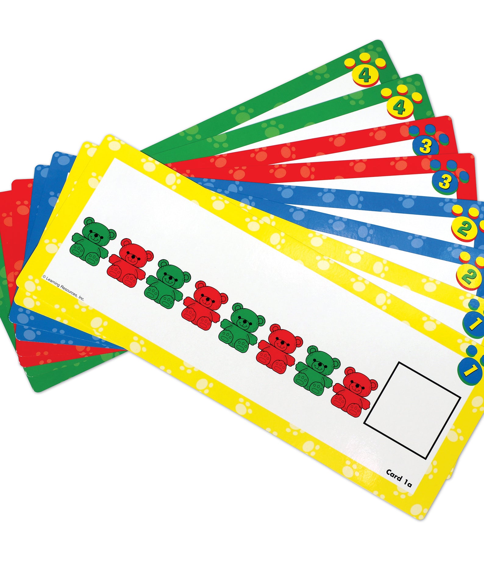 Learning Resources Three Bear Family Double-Sided Pattern Cards, Set of 16, Hands-On Maths Activities for Counting, Sorting & Patterning, Ideal for Classroom & Home Learning, Ages 3+