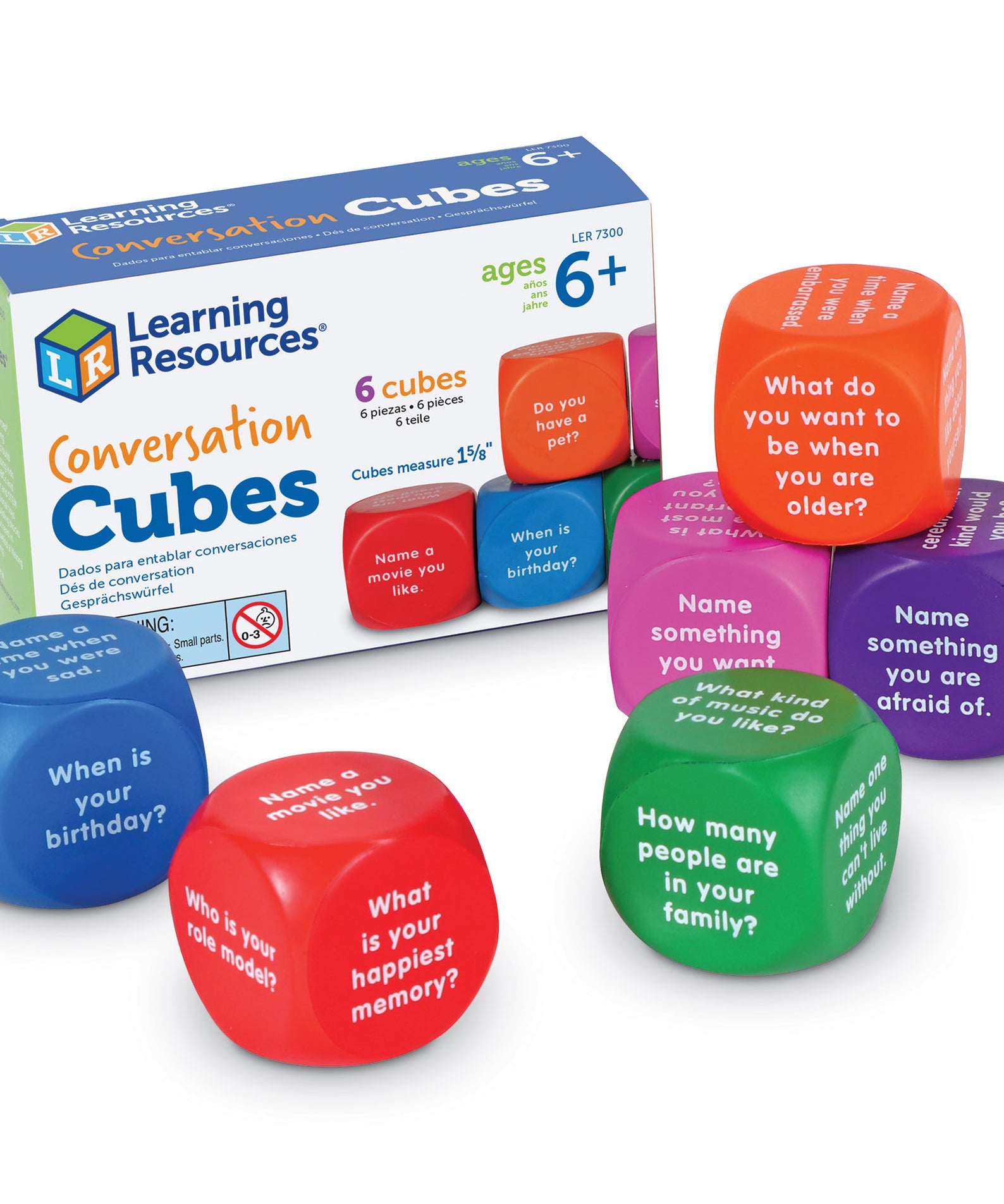 Learning Resources Conversation Cubes, Fun & Engaging Speaking and Listening Activity, Set of 6, Learning Resources