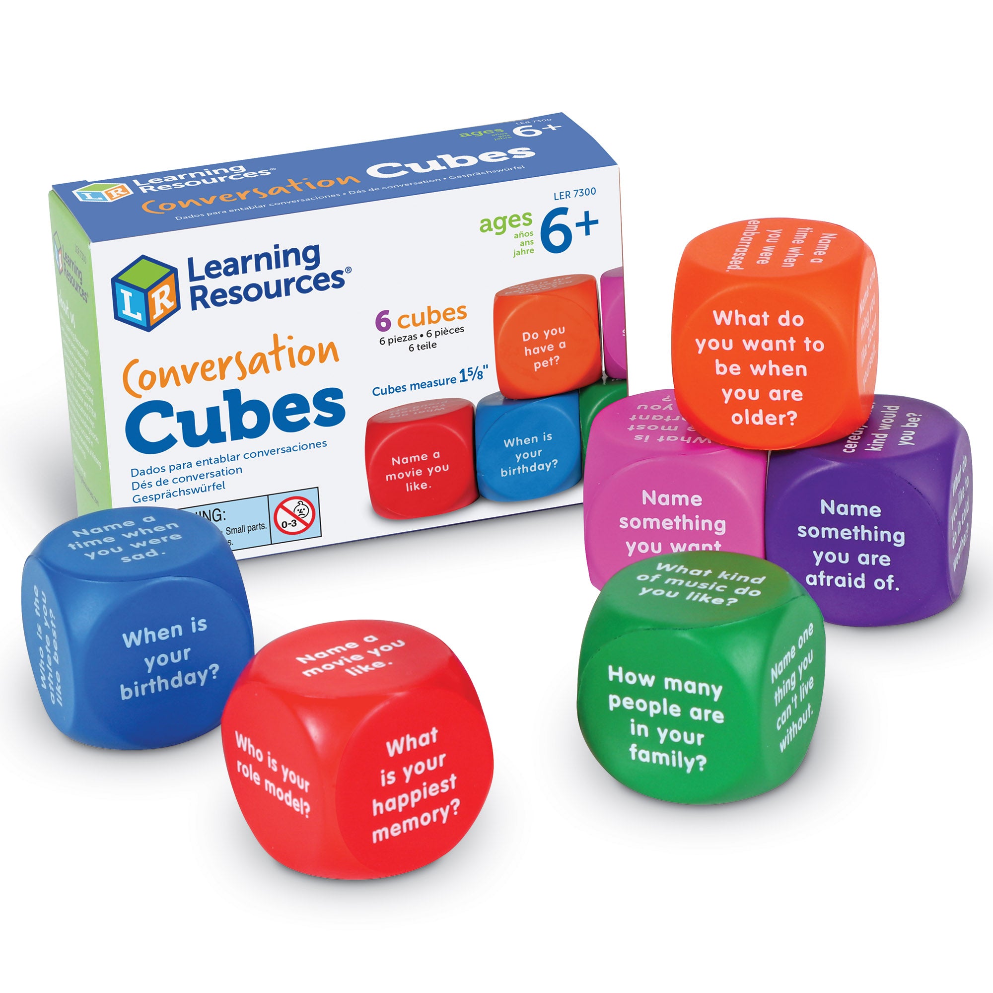 Learning Resources Conversation Cubes, Fun & Engaging Speaking and Listening Activity, Set of 6, Learning Resources