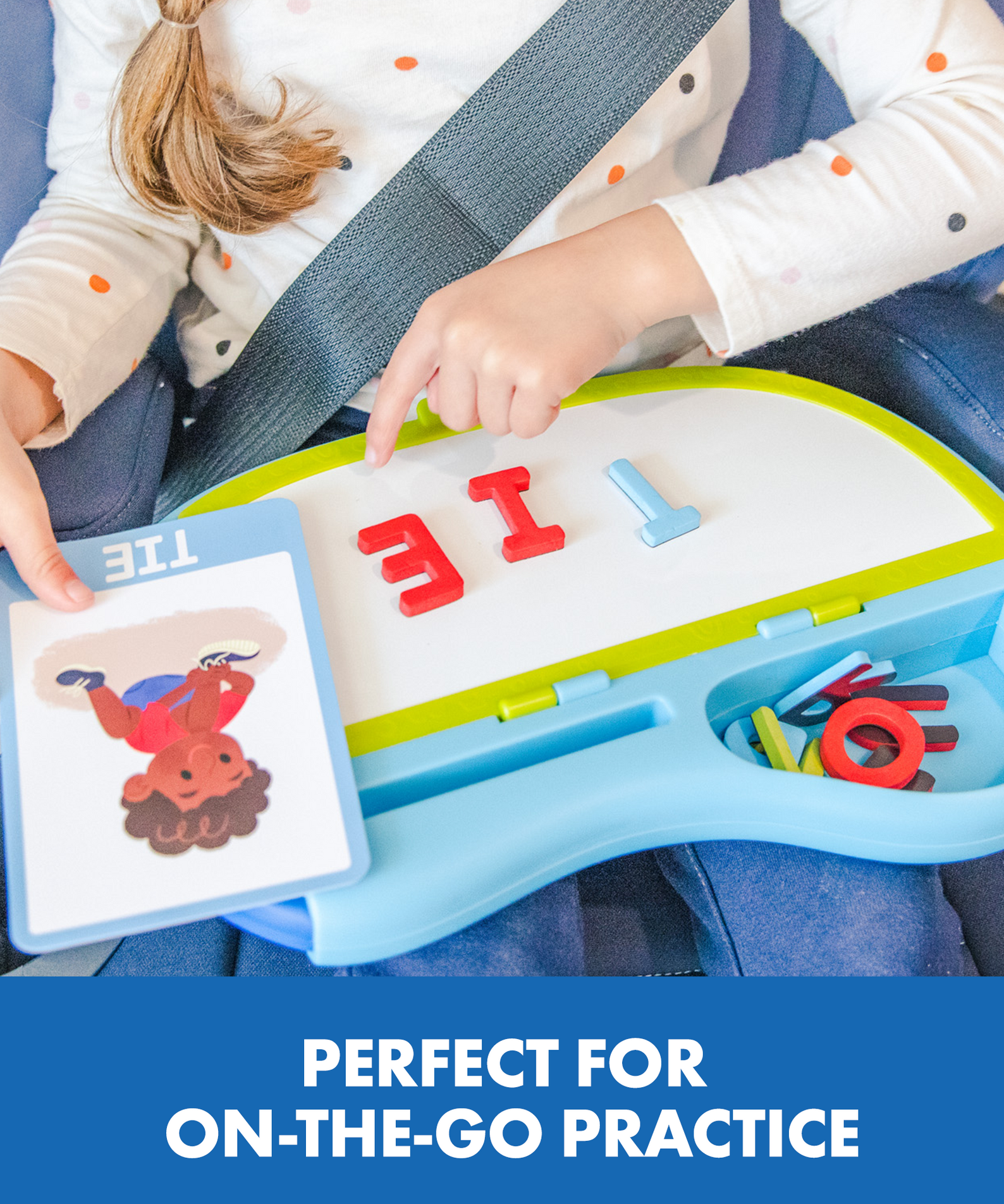 Learning Resources AlphaMagnets Go! Spelling, Portable Magnetic Spelling Board with Letters and Cards, Early Literacy Toy for Ages 4+
