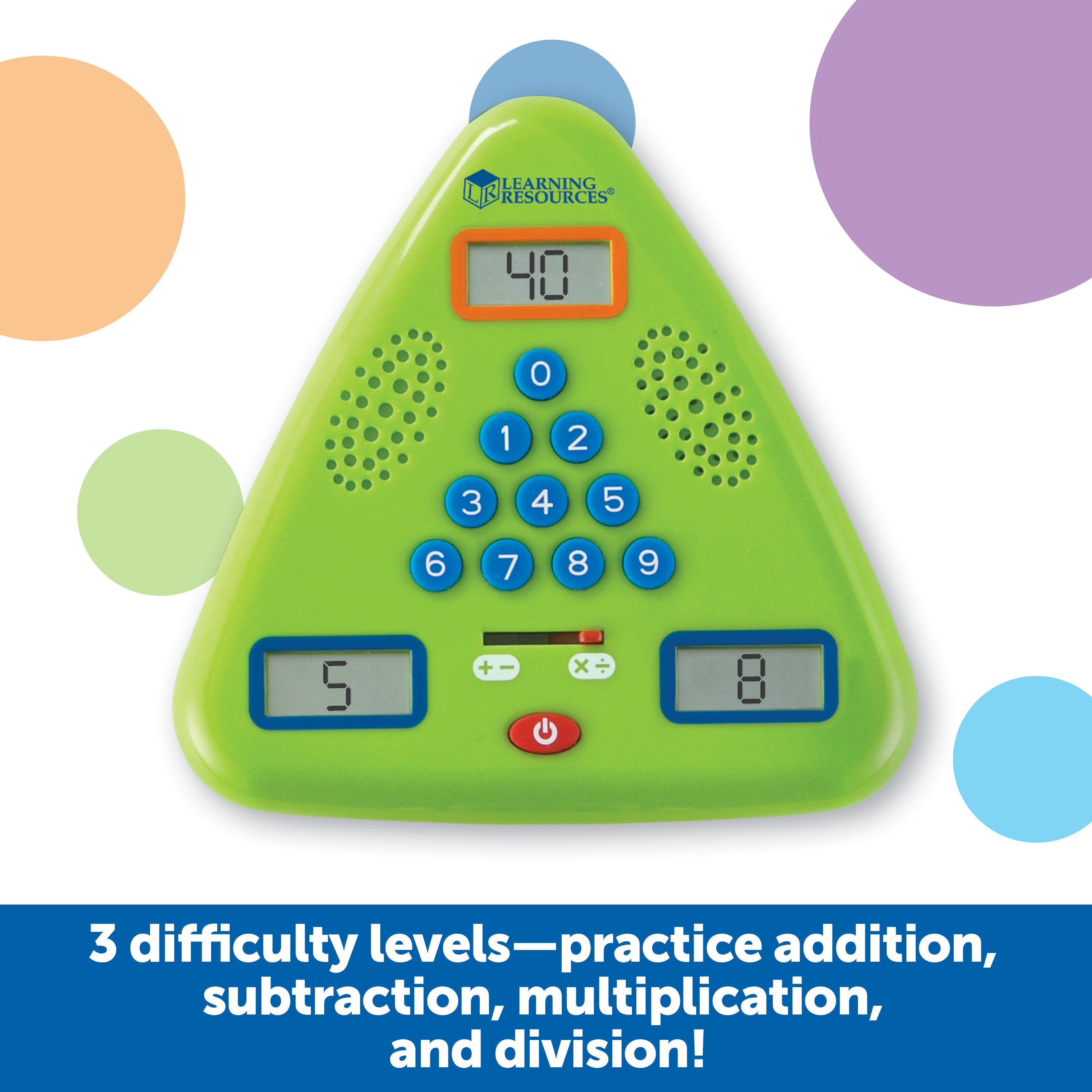 Learning Resources Handheld Minute Math Electronic Flash Card, Interactive Math Game for Kids, Ages 6+