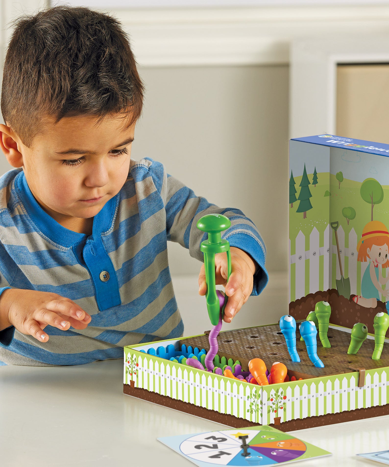 Learning Resources Wriggleworms Fine Motor Activity Set, 5-in-1 Preschool Learning Game, Develops Pencil Grip & Coordination, Includes Tri-Grip Tong & Activity Cards, Ages 3+